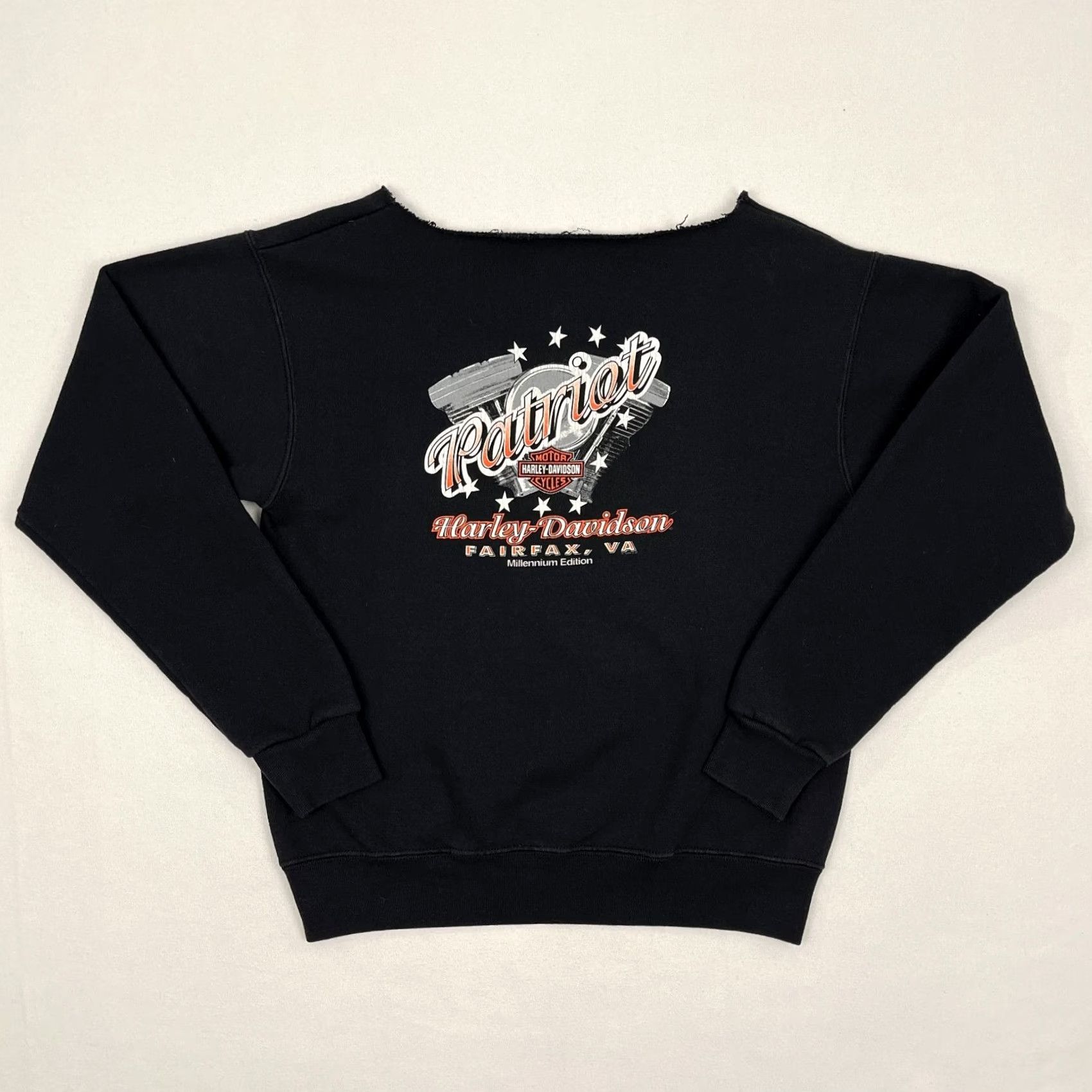 Harley Davidson VTG 90s Harley-Davidson Sweatshirt Womens S/M Bad to Bone Skeleton Crew Nero/Black Size M / US 6-8 / IT 42-44 - 4 Thumbnail