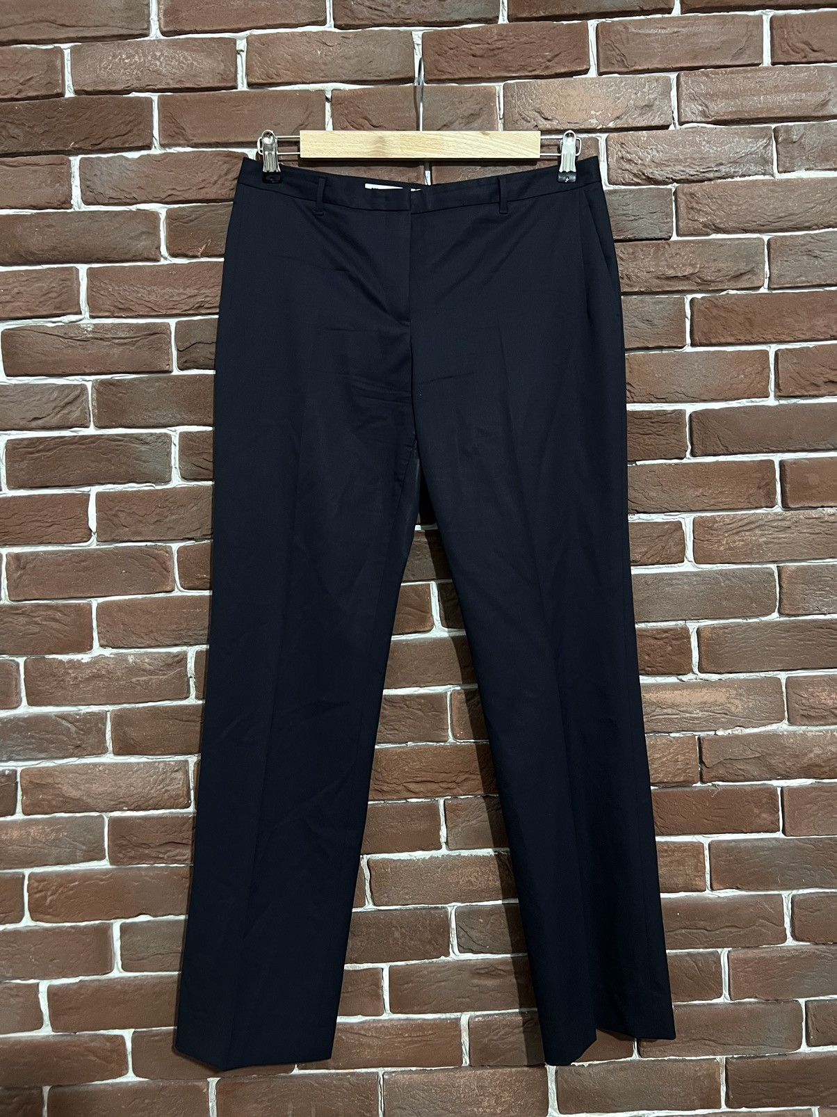 Jil Sander × Uniqlo JIL SANDER Virgin Wool Navy Casual Pants Designer Quality Size US 28 / EU 44 - 1 Thumbnail