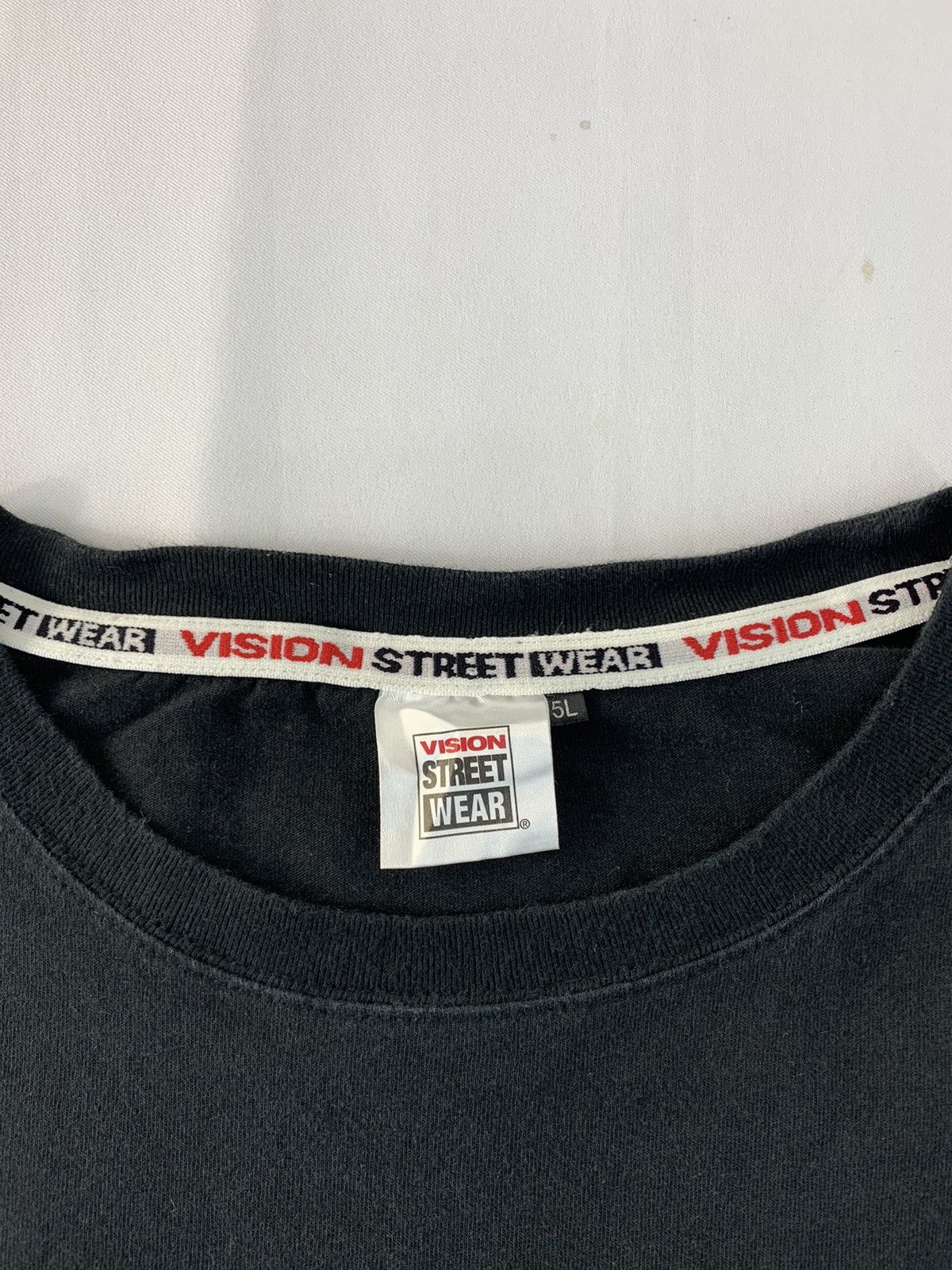 Vintage Vision Streetwear Big Logo Spell Out Side Tape Printed Tee Size US XL / EU 56 / 4 - 5 Thumbnail