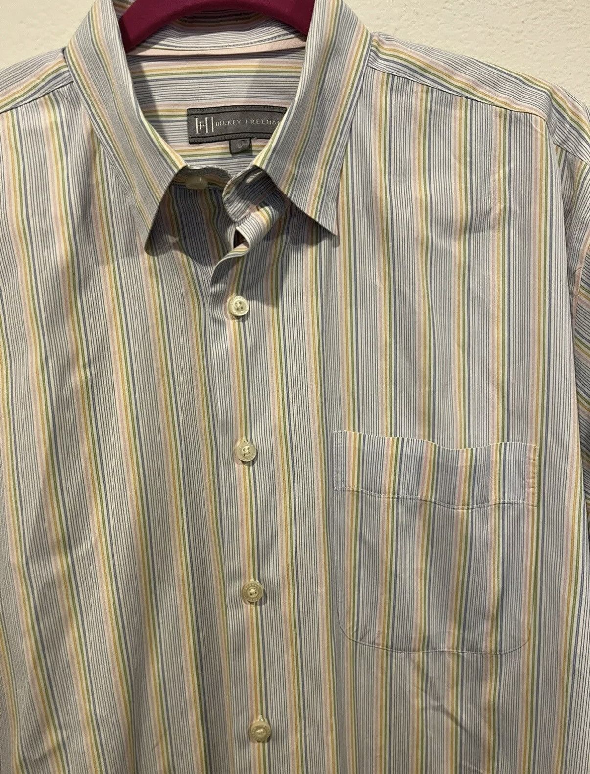 Hickey Freeman Hickey Freeman Men’s Large Button Up Multicolor Striped Size US L / EU 52-54 / 3 - 3 Thumbnail