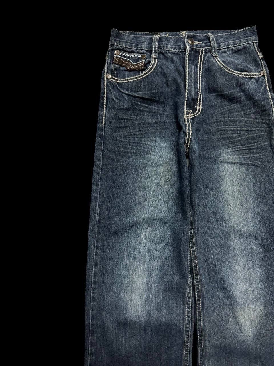 Tornado Mart SUPER BAGGY 90s Style Fubu Mudwash Wide Studded Jeans Size US 26 / EU 42 - 4 Thumbnail