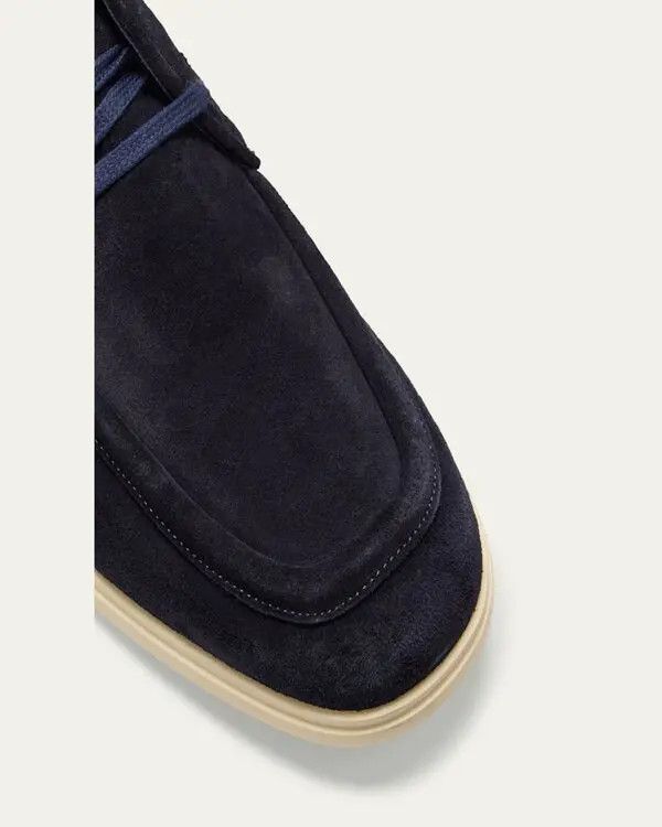 Salvatore Ferragamo o1s1rm0126 Cervia Gancio Suede Chukka Boots in Blue Size US 12 / EU 45 - 5 Thumbnail
