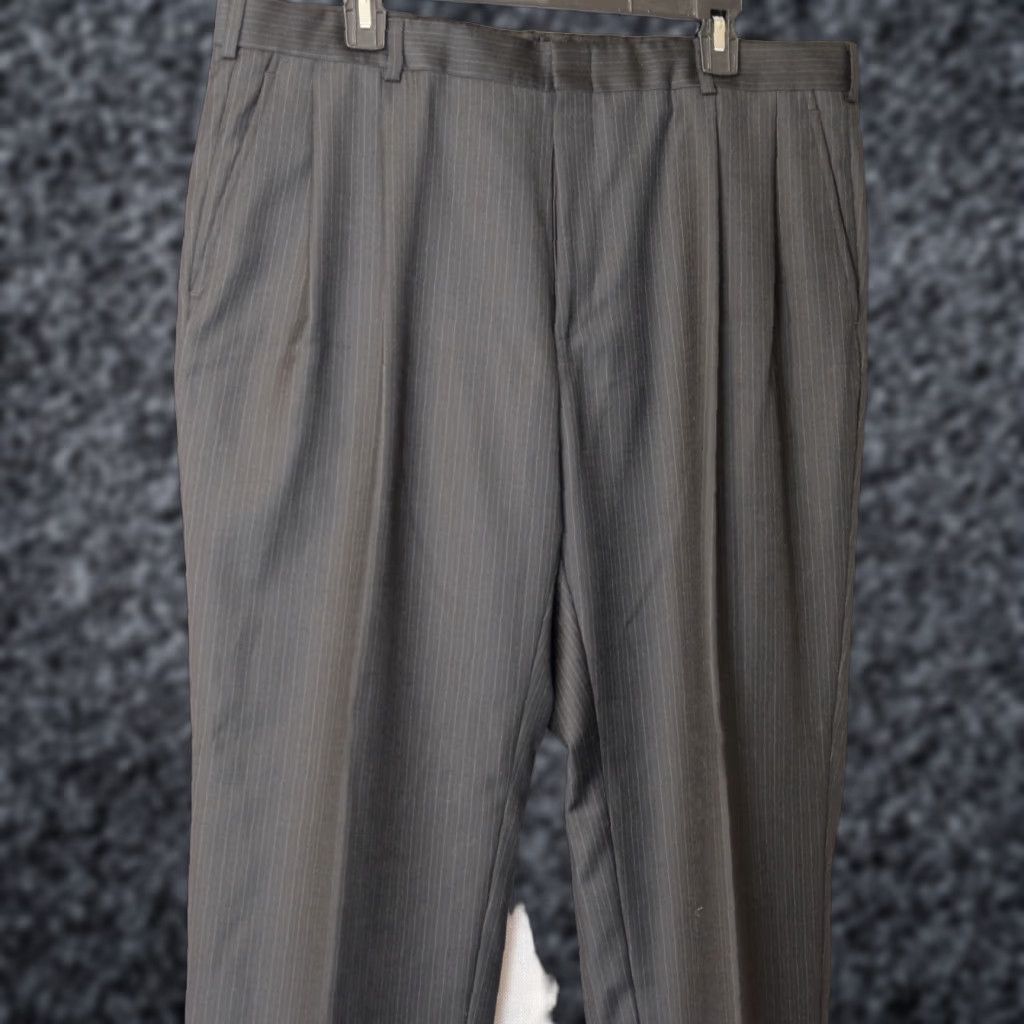 Dockers DOCKERS Dress Pants Black Stripe Cuffed Mens 38 x 29 Wool Blend Size US 38 / EU 54 - 1 Thumbnail
