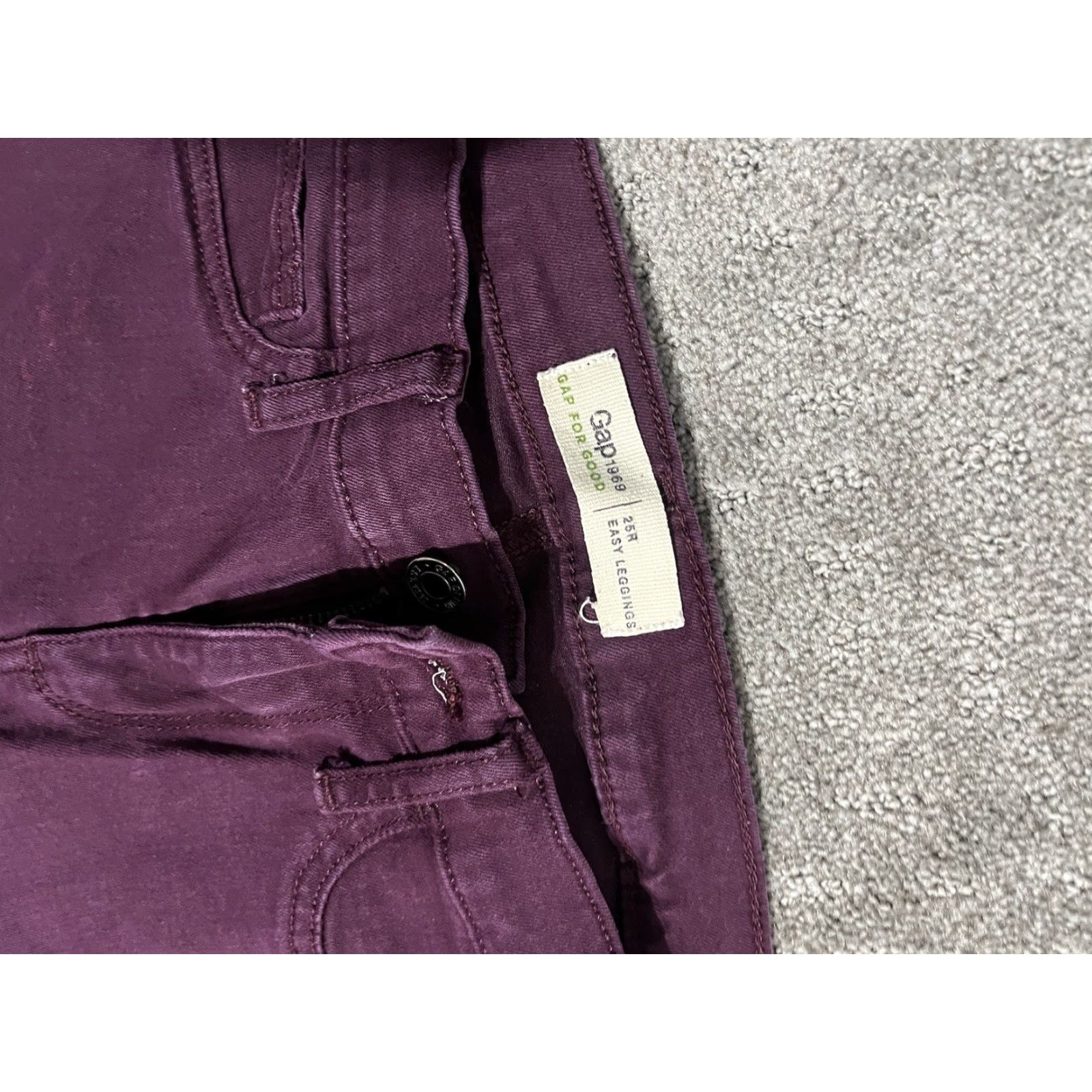 Gap VINTAGE Gap Denim Leggings Women Maroon 25R Denim Stretch Size 25 Women Leggings Maroon 90s Gap Womens Size 42" / US 20 - 5 Thumbnail