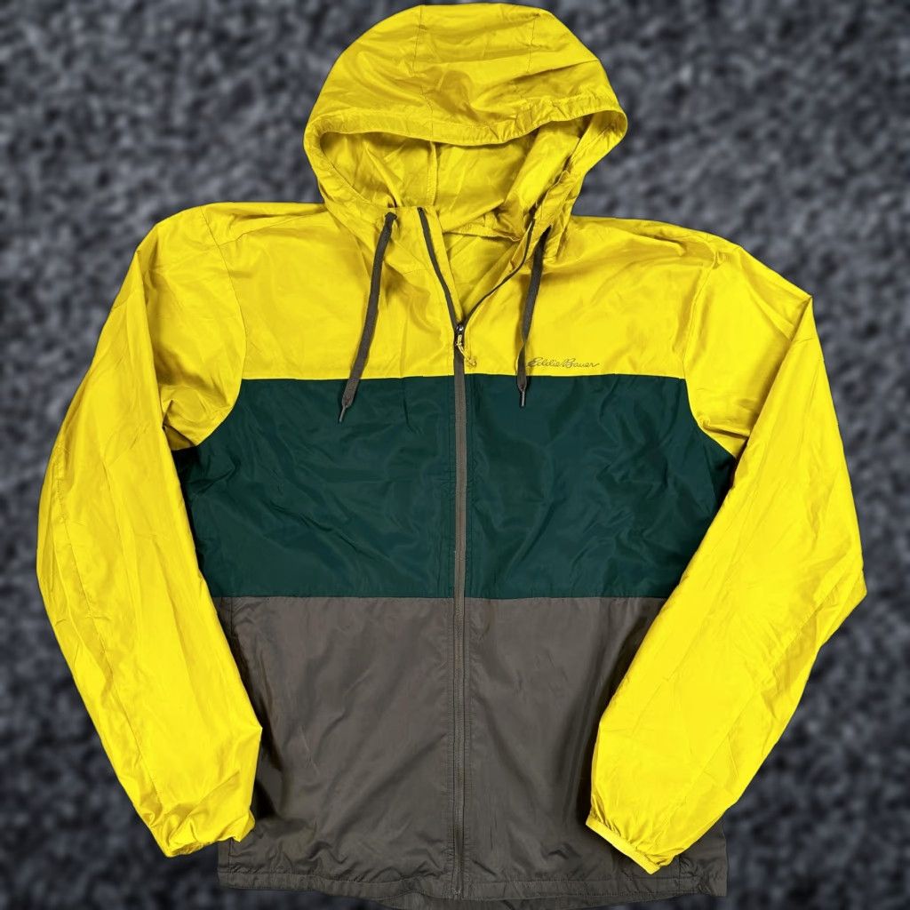 Eddie Bauer Eddie Bauer Hoodie Men Large Yellow Green Zip Lightweight Colorblock Windbreaker Size US L / EU 52-54 / 3 - 1 Thumbnail
