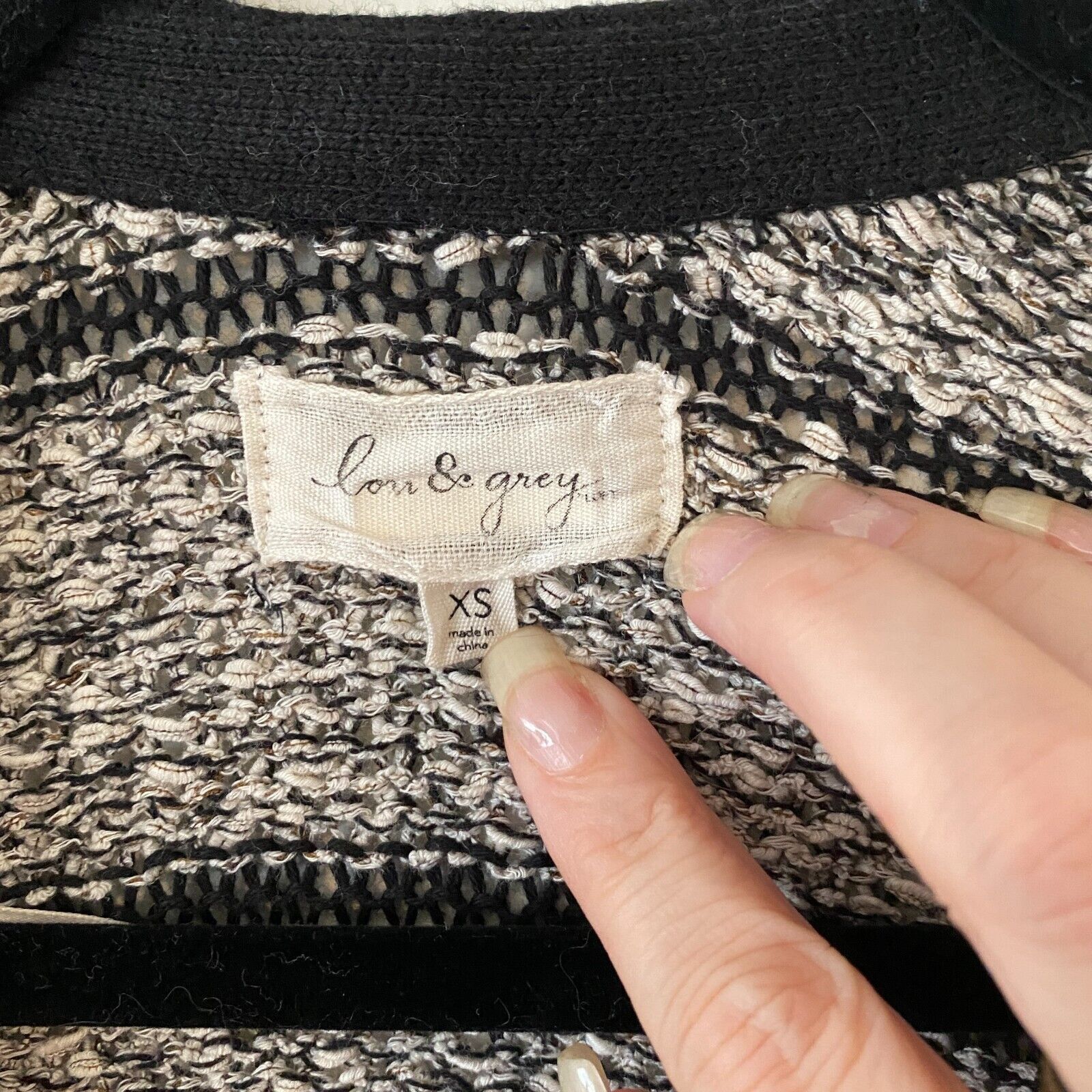 Lou & Grey Lou & Grey Chunky Black Gray Off White Stripe Cardigan XS Size XS / US 0-2 / IT 36-38 - 9 Thumbnail