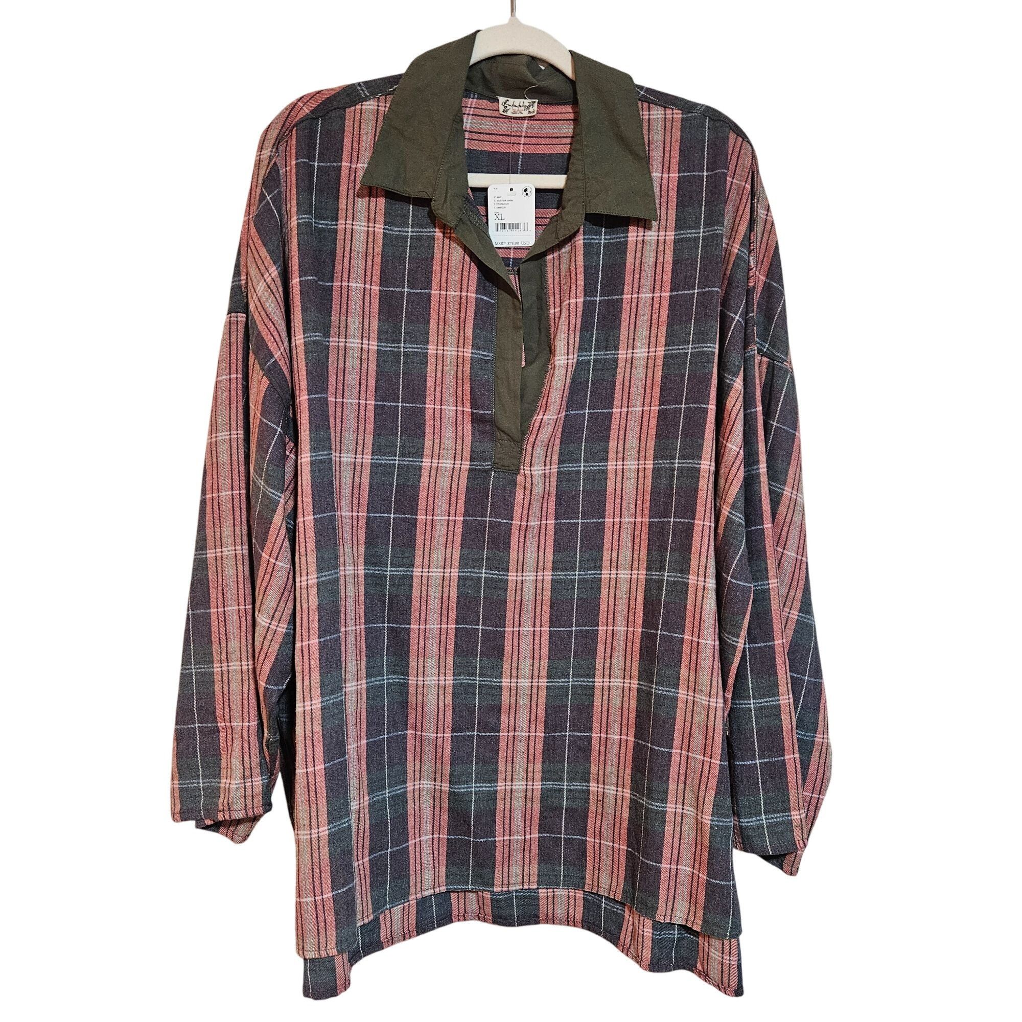 Free People NWT Free People Sunday Morning XL Plaid Sleep Shirt Lounge C Size XL / US 12-14 / IT 48-50 - 3 Thumbnail