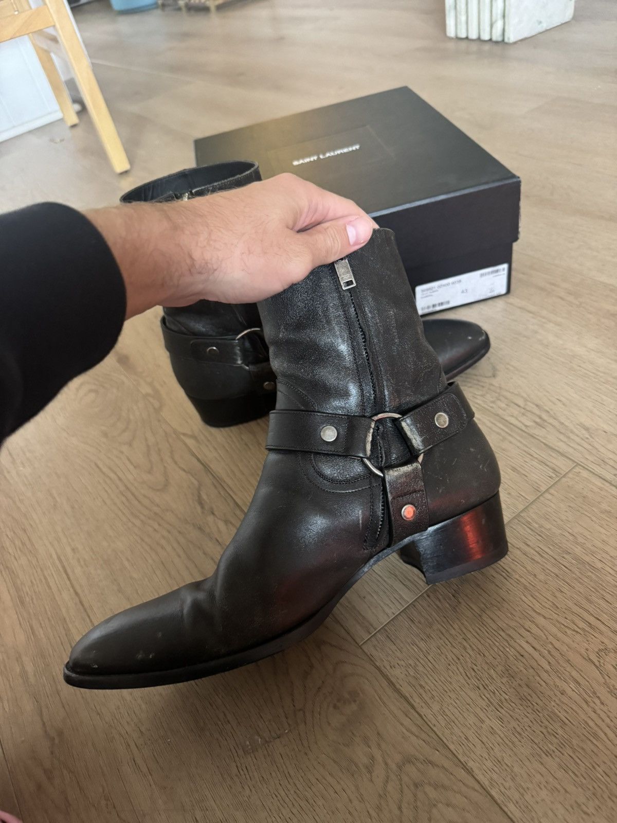 Saint Laurent Paris Harness Wyatts “Vintage Black” Size US 10 / EU 43 - 2 Thumbnail