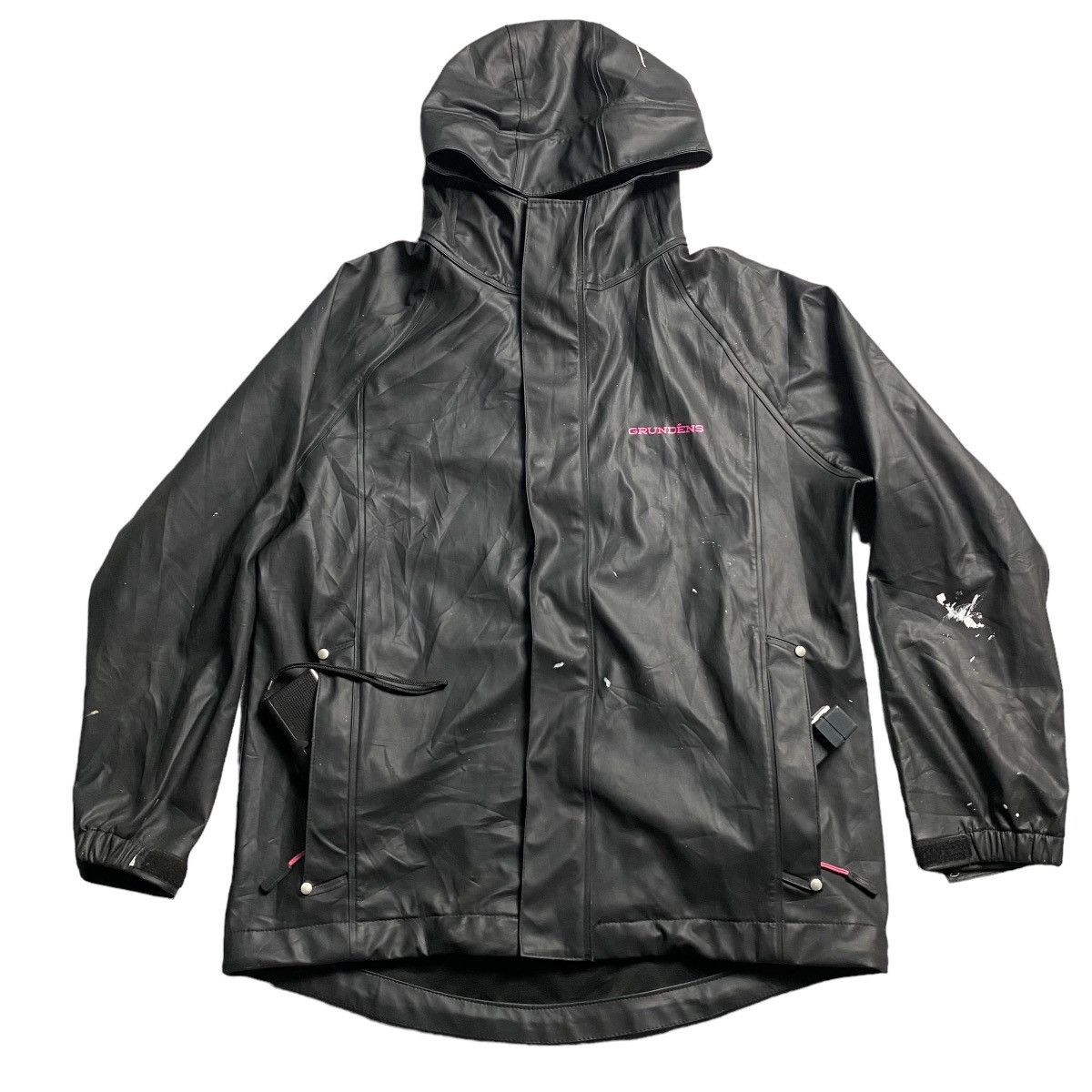 image of Archival Clothing x Avant Garde Grundens Nordan 82 Hooded Jacket in Black, Men's (Size Large)