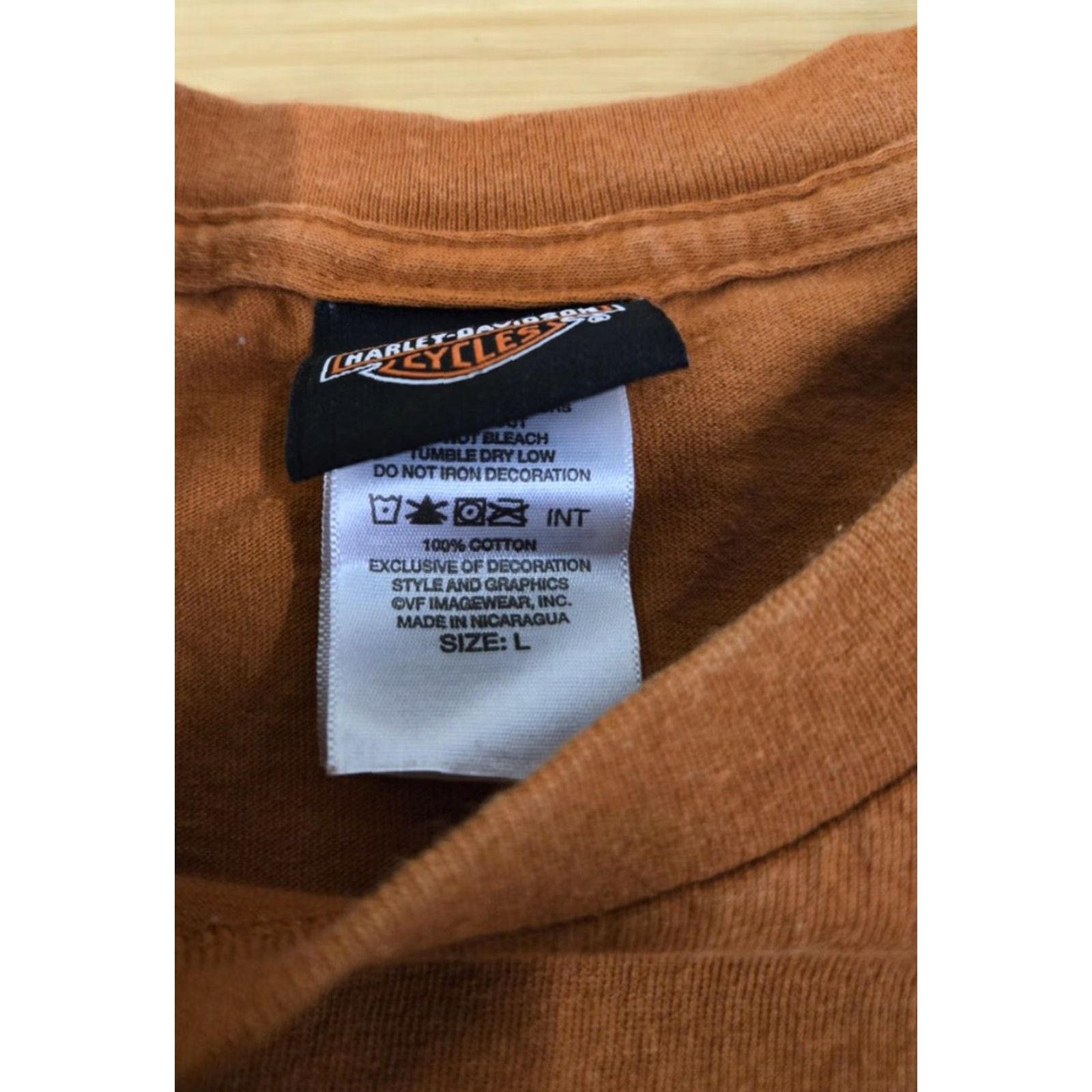 Harley Davidson VINTAGE Harley-Davidson T-Shirt Men L Orange Graphic Print Eagle Horse Desert Biker Motorcycle 2010s Double-Sided Size US L / EU 52-54 / 3 - 3 Thumbnail