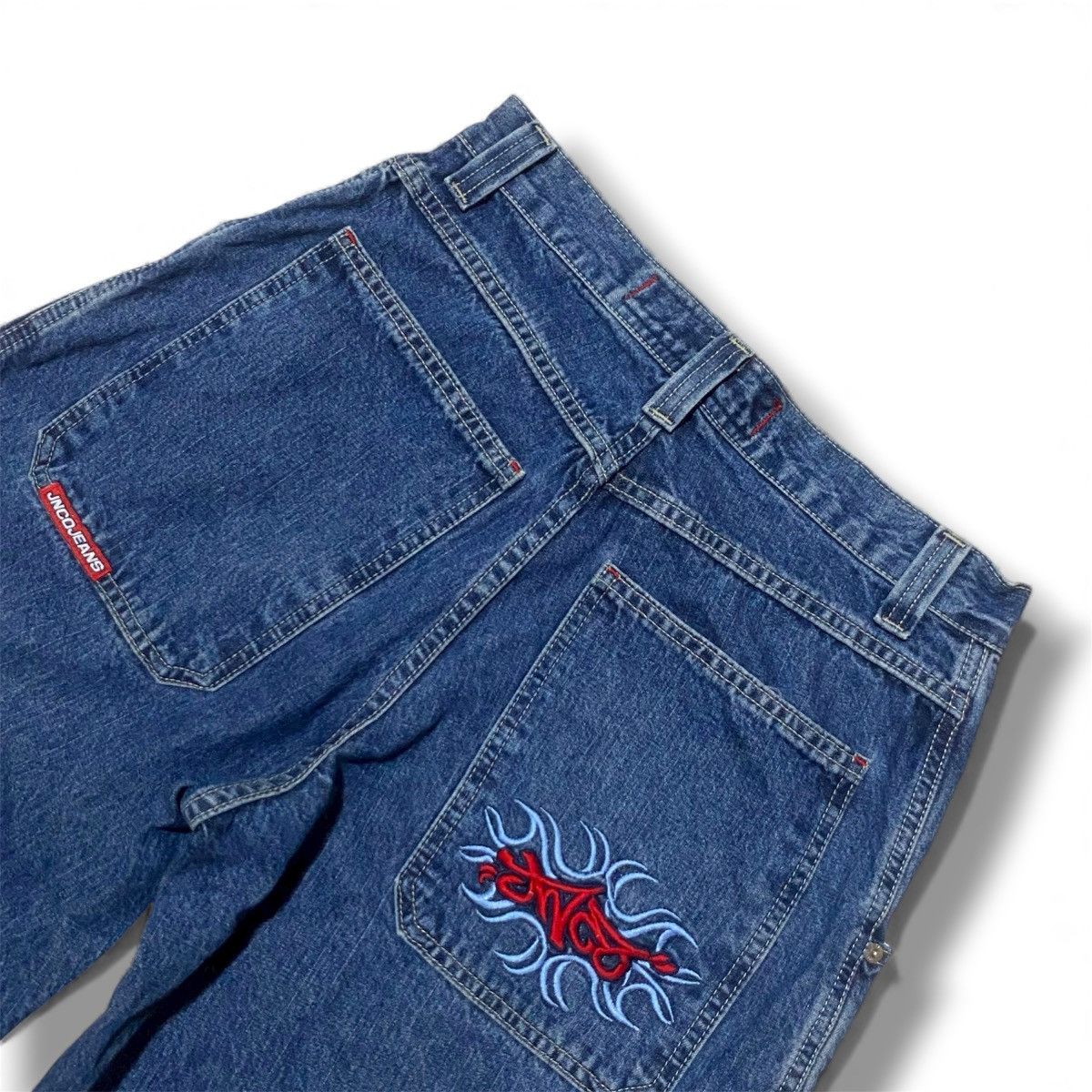 JNCO Vintage Jnco Jeans Tribal Devil Script Pants Size US 32 / EU 48 - 2 Thumbnail