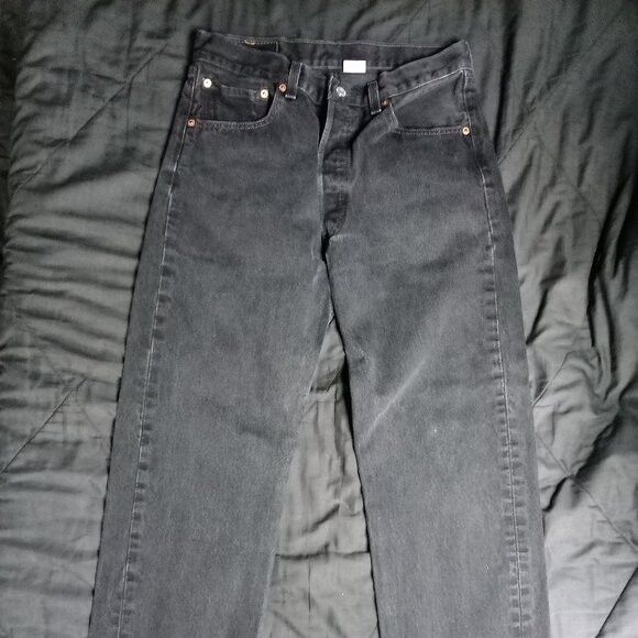 Levi's Vintage Clothing Vintage Levi's 501 Button Fly Black Denim Jeans 32x30 Size US 32 / EU 48 - 3 Thumbnail