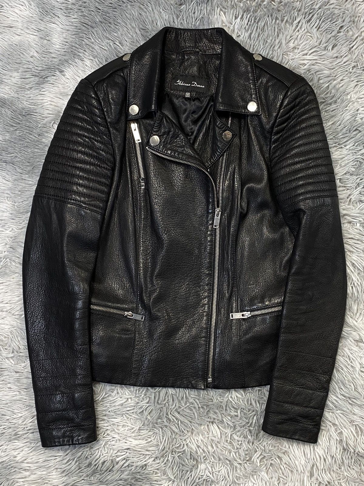 Leather × Vintage Adriana Donna Black Snake Leather Jacket M Size US M / EU 48-50 / 2 - 1 Thumbnail