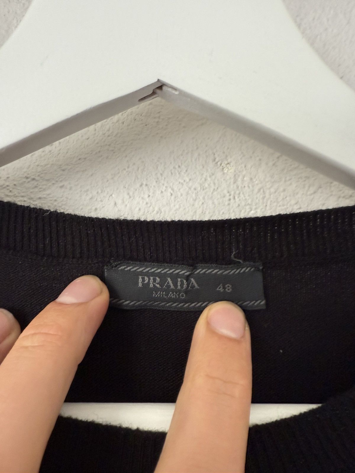 Prada Fine Cotton Crewneck Sweater in Black Size US M / EU 48-50 / 2 - 4 Thumbnail