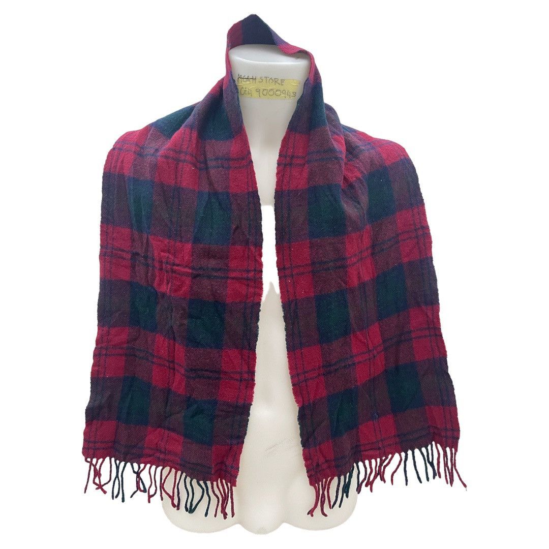 Polo Ralph Lauren VINTAGE Ralph Lauren Lambswool Plaid Scarf Made In Scotland Size ONE SIZE - 2 Thumbnail