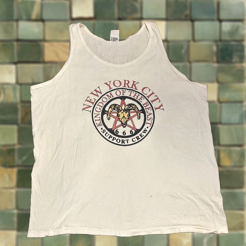 Anvil VINTAGE New York City 666 Satan Tank Top Shirt 2XL Kingdom Of The Beast Support Anvil Mens Size US XXL / EU 58 / 5 - 1 Thumbnail