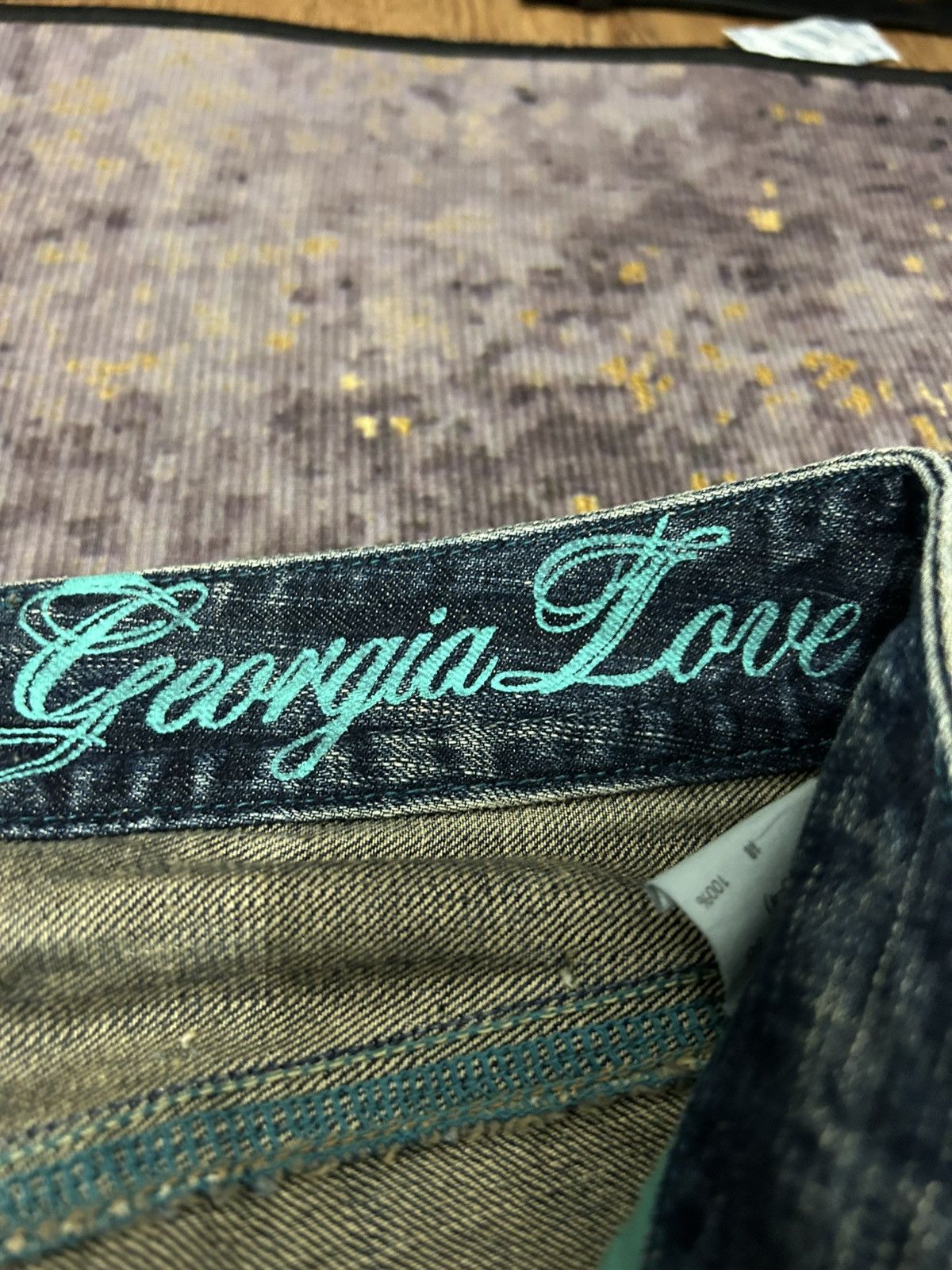 Japanese Brand Georgia Love Mud Wash Flare Pants Size US 30 / EU 46 - 11 Thumbnail