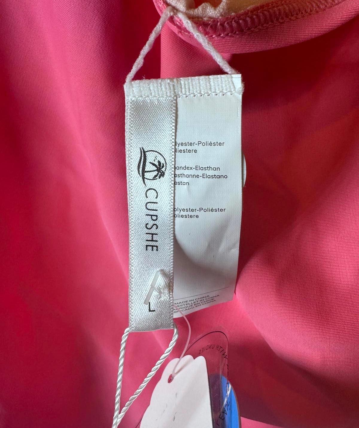 Designer CUPSHE Women's Pink One-Piece Swimsuit, Size L Size ONE SIZE - 3 Thumbnail