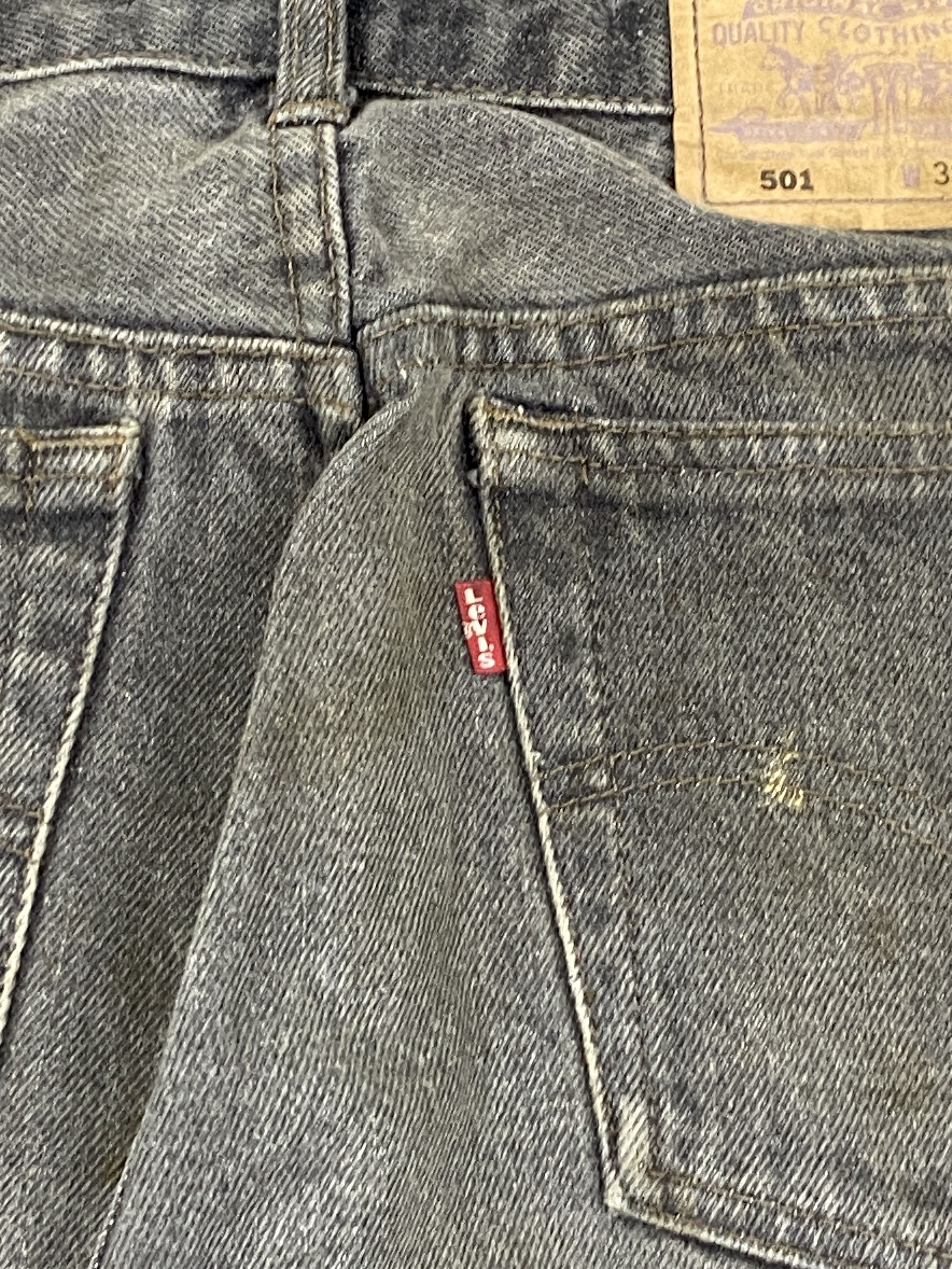 Levi's Vintage 90s Levis 501 USA Faded Black Jeans DP2734 Size US 30 / EU 46 - 6 Thumbnail