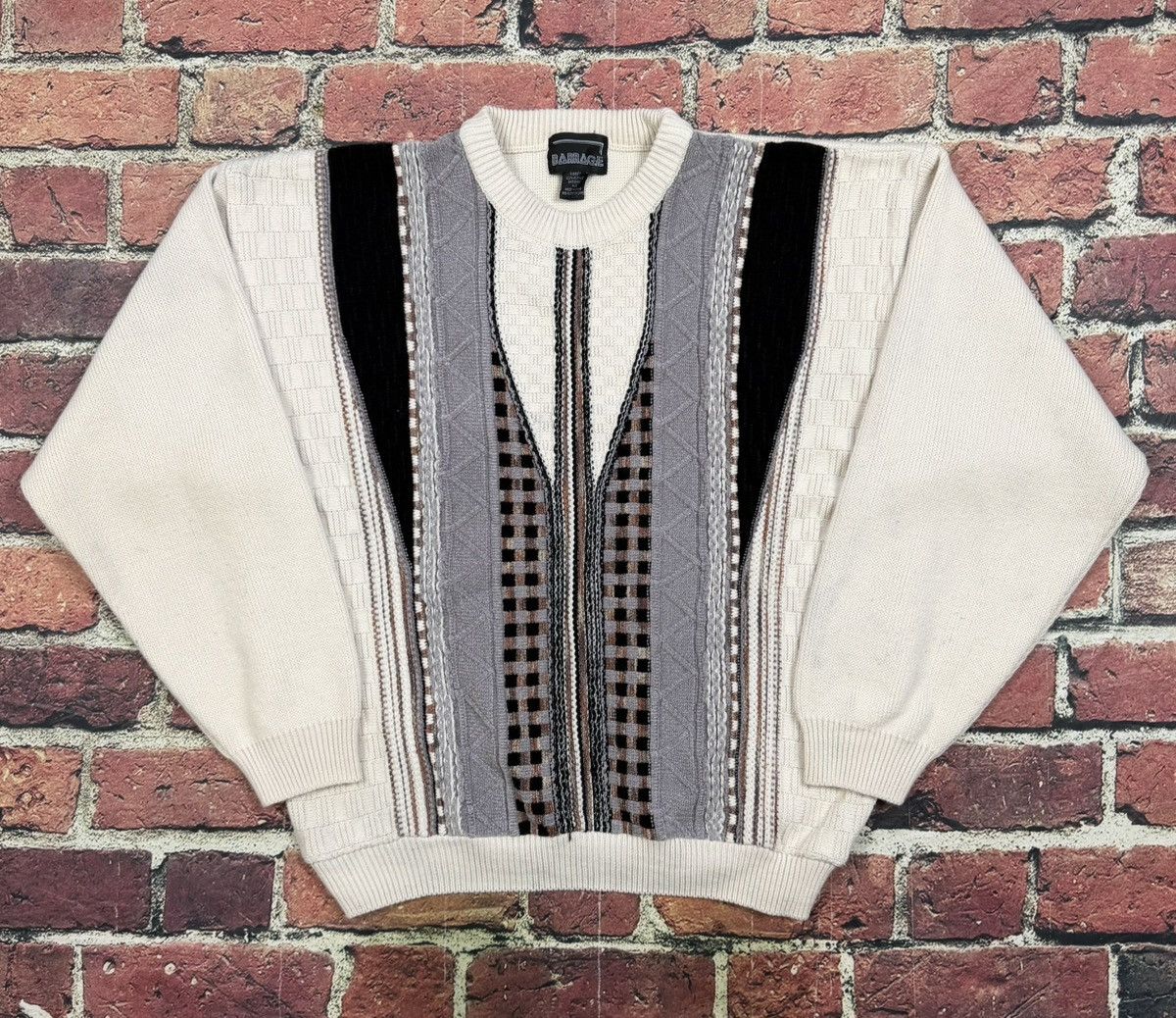 Other Vintage Barrage Sweater Geometric 3D Textured Coogie Style Size US XL / EU 56 / 4 - 1 Thumbnail