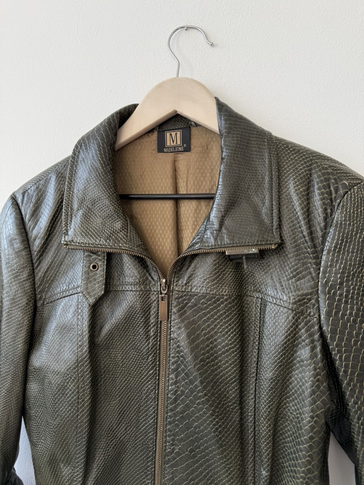 Other Vintage Madeleine Lamb Nappa Leather Jacket Green Size L Size L / US 10 / IT 46 - 10 Thumbnail