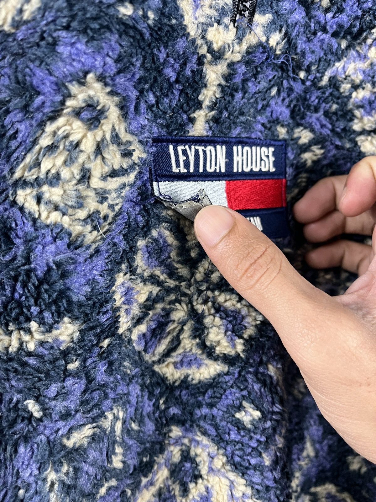 Vintage Vintage LEYTON HOUSE Racing Team Fleece Native Half Zip Size US XL / EU 56 / 4 - 7 Thumbnail
