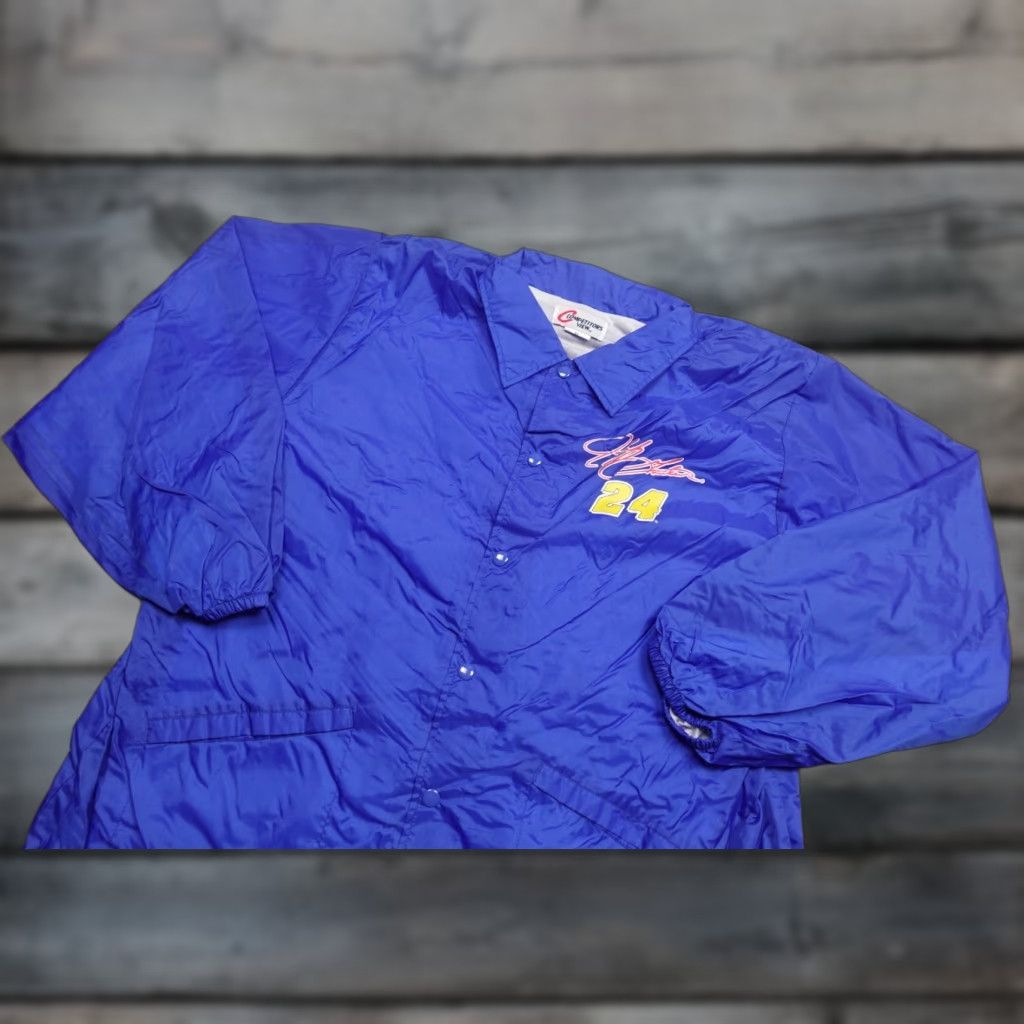 NASCAR VINTAGE Jeff Gordon Jacket Mens XL Blue Windbreaker Lined Nascar Swishy Snap Size US XL / EU 56 / 4 - 1 Thumbnail
