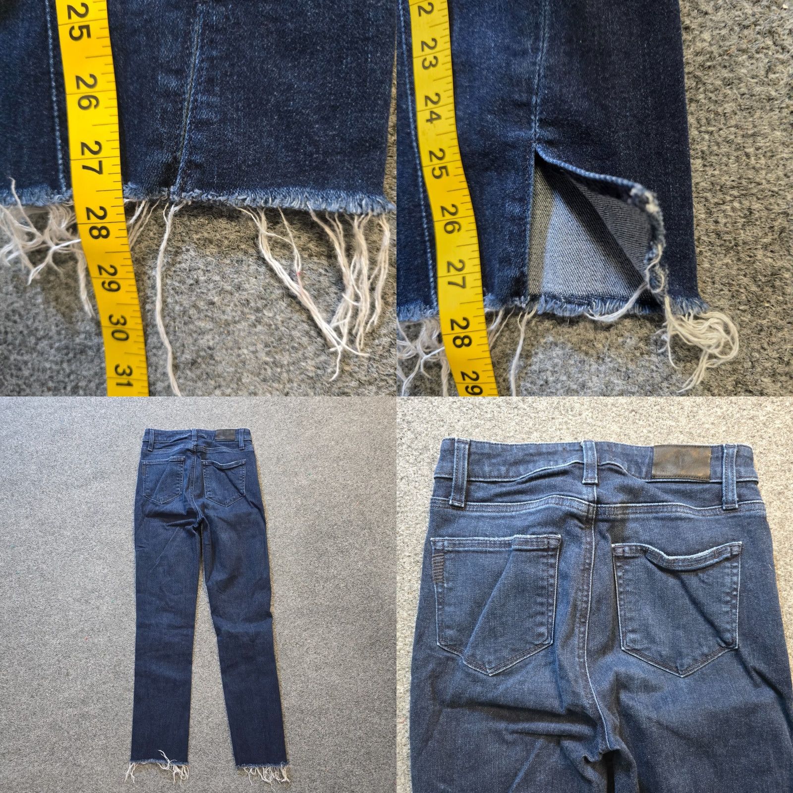 Paige Paige Jeans Womens Size 25 Blue Hoxton Slim Distressed Raw Hem Split Seam Casual Jeans Slim Blue Paige Womens Size 25 Distressed Size 42" / US 20 - 8 Thumbnail