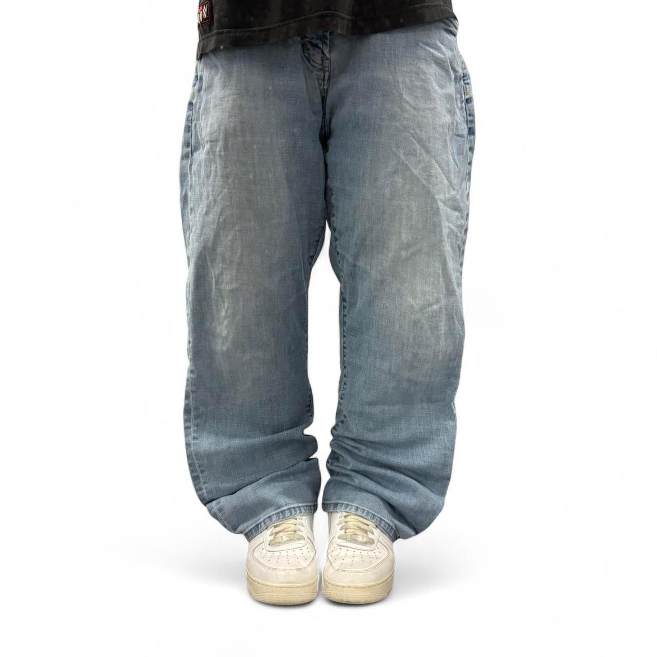 Joseph Abboud Crazy Vintage Y2K/2000s Super Baggy Skater Joseph Abboud Streetwear Style Light Blue Wash Denim Jeans! Size US 38 / EU 54 - 1 Thumbnail