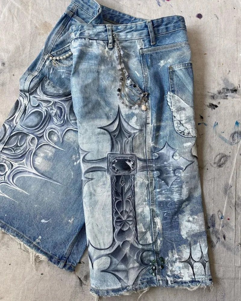Vintage Fashion Graffiti Jean Size 34" / US 12 / IT 48 - 4 Thumbnail