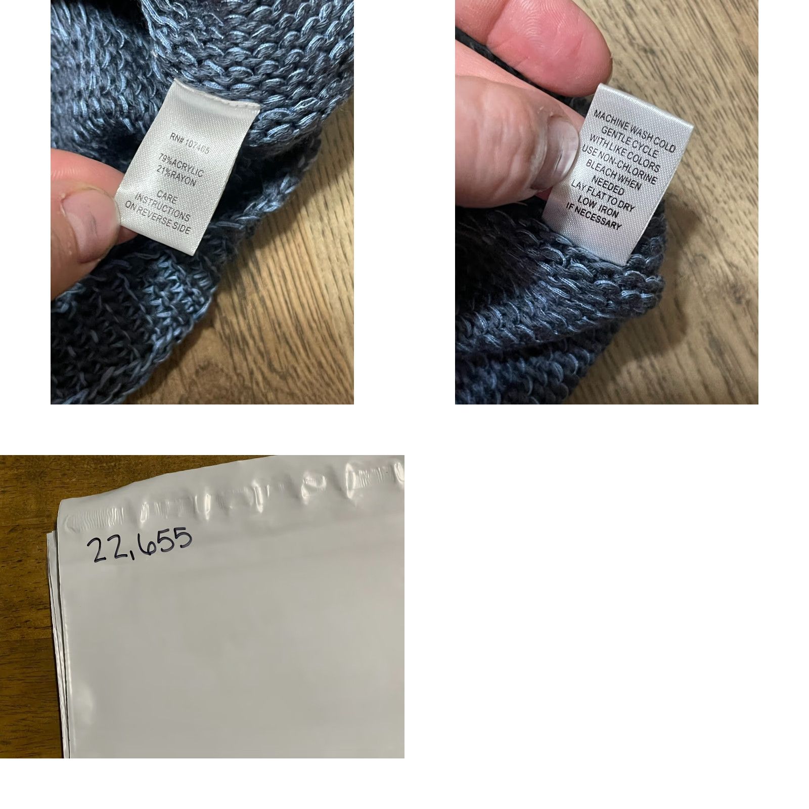 Vintage Bua Bua Shirt Women's Large Blue Knitted 3/4 Sleeve T-Shirt Pullover Casual Modern Knit Round Neck Regular Size L / US 10 / IT 46 - 8 Thumbnail