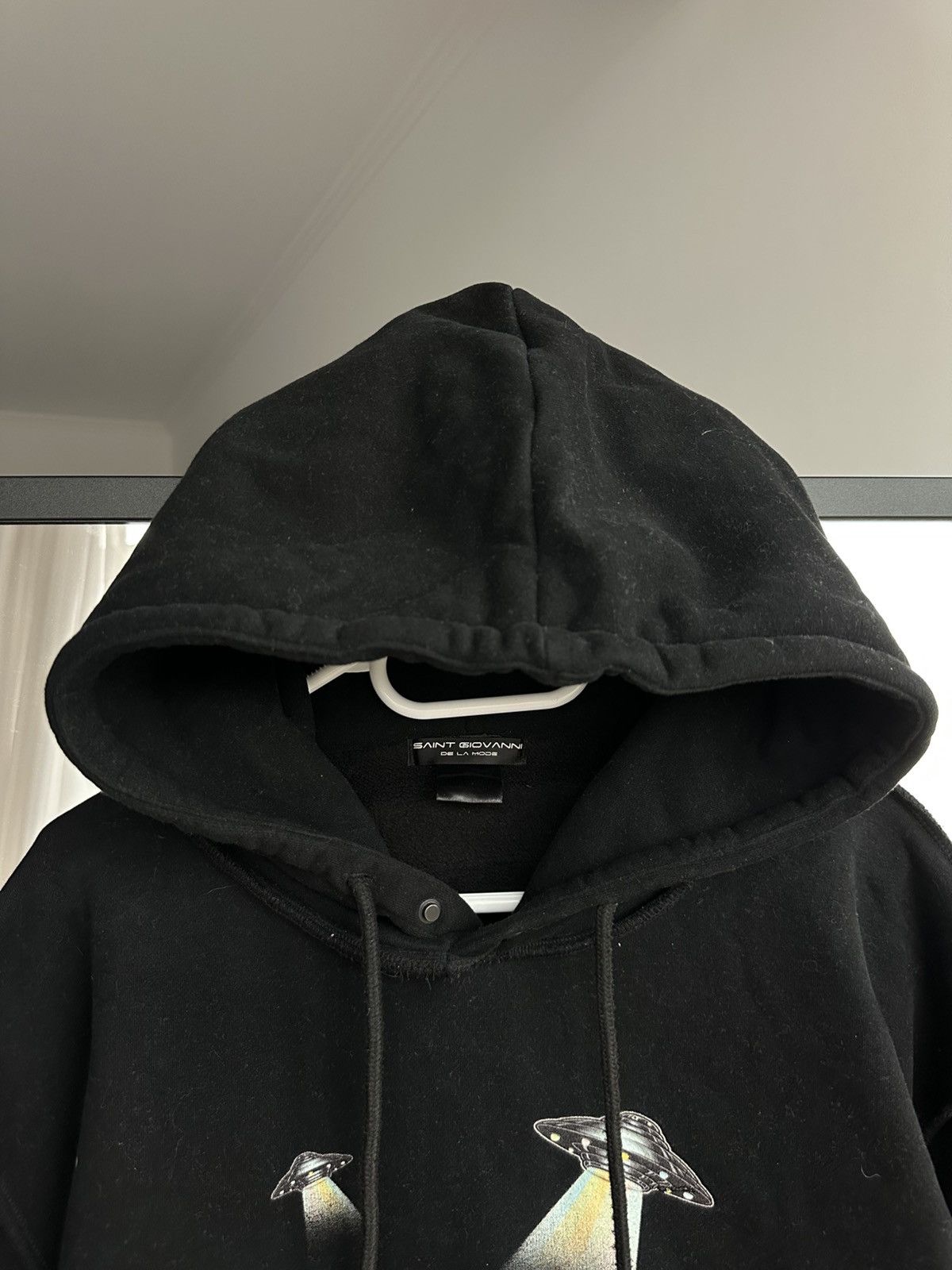 Vintage Saint Giovanni De La Mode “Aliens Ahead” Graphic Mens Hoodie Size US L / EU 52-54 / 3 - 2 Thumbnail