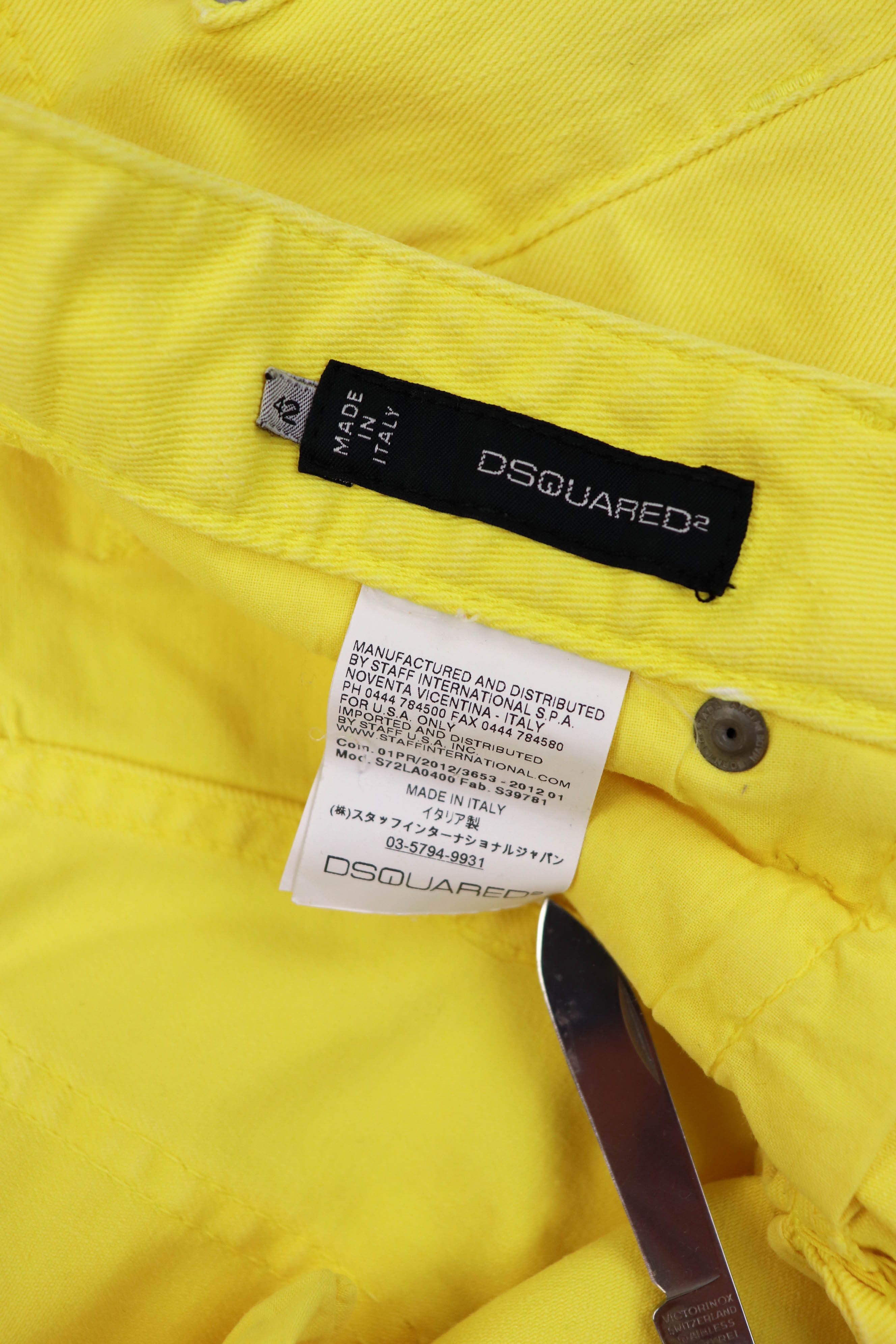 Dsquared2 WMNS Dsquared2 Yellow Slim Fit Zip Jeans Size 28" / US 6 / IT 42 - 12 Thumbnail