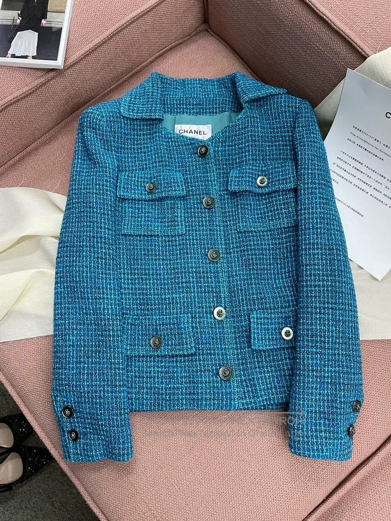 Chanel Chanel 22P peacock blue lion button four-pocket jacket Size XS / US 0-2 / IT 36-38 - 1 Thumbnail