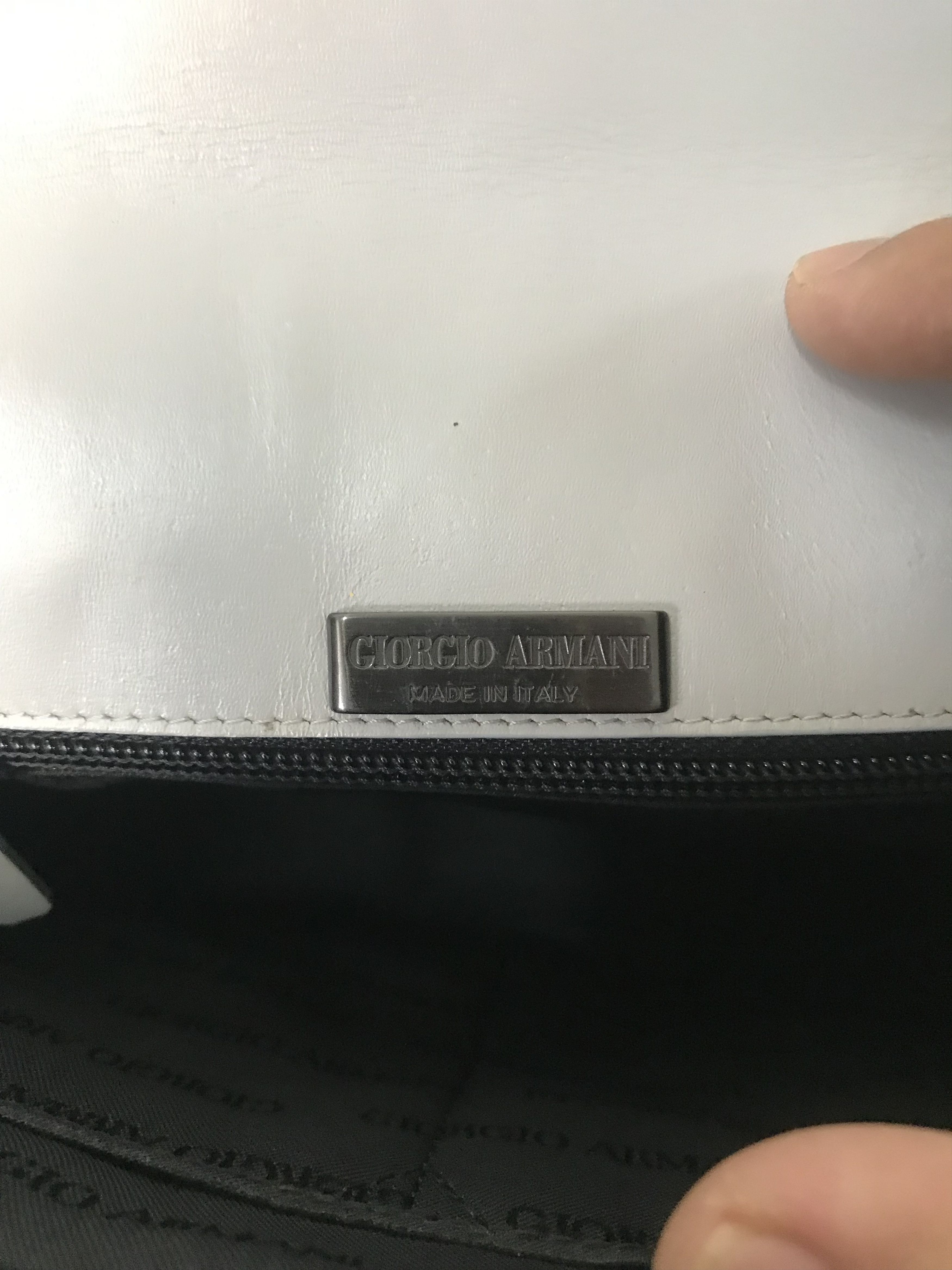 Armani × Emporio Armani × Giorgio Armani Giorgio Armani Gray Half Leather Shoulder Bag Size ONE SIZE - 9 Thumbnail