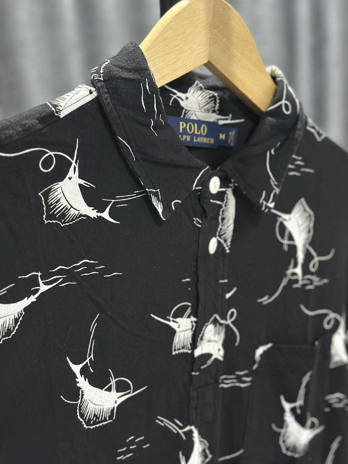 Polo Ralph Lauren Polo Ralph Lauren Vintage Sailfish-Print Polo Shirt Size US M / EU 48-50 / 2 - 2 Thumbnail