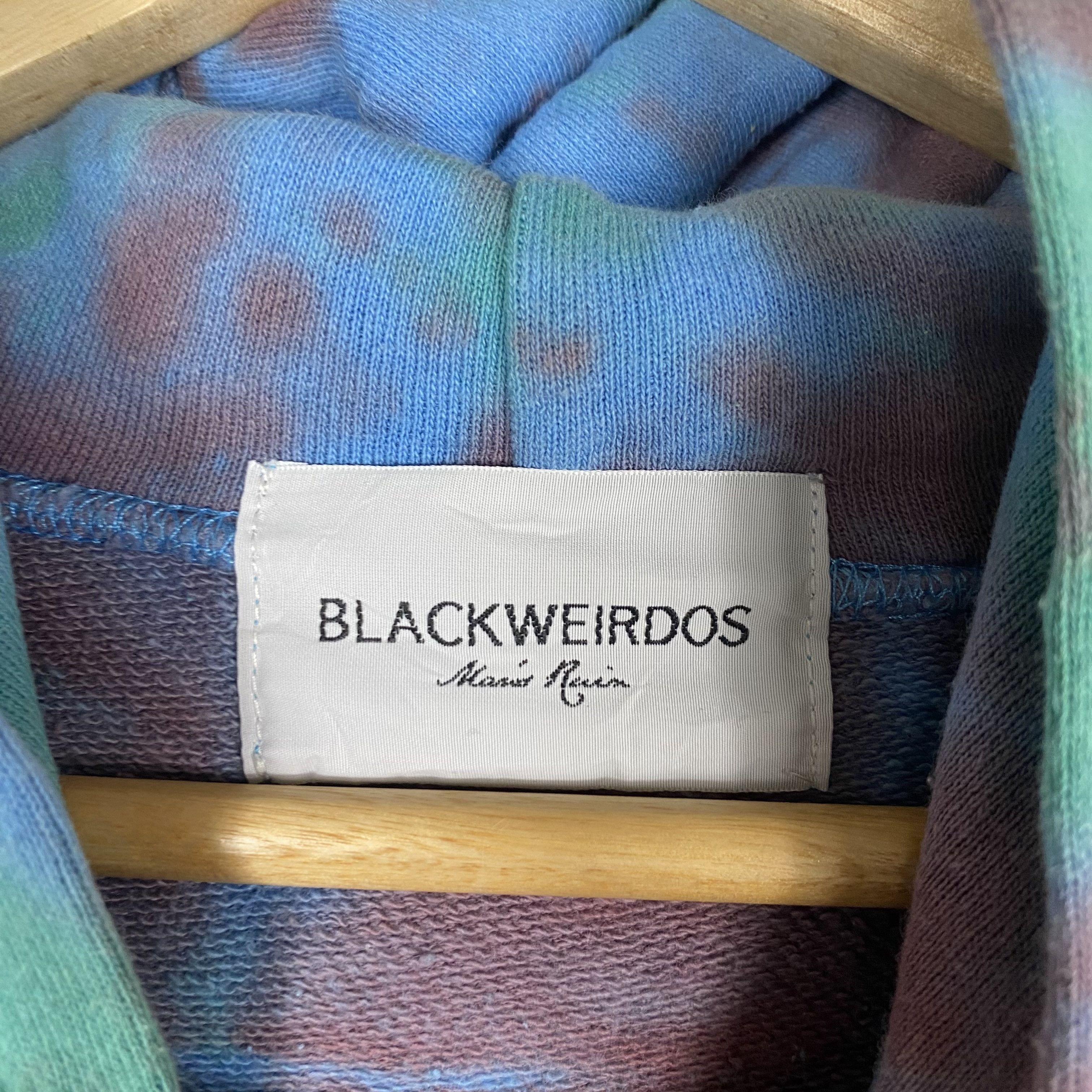 Japanese Brand 💥BLACK WEIRDOS TYE DIE HOODED PULLOVER Size US M / EU 48-50 / 2 - 7 Thumbnail