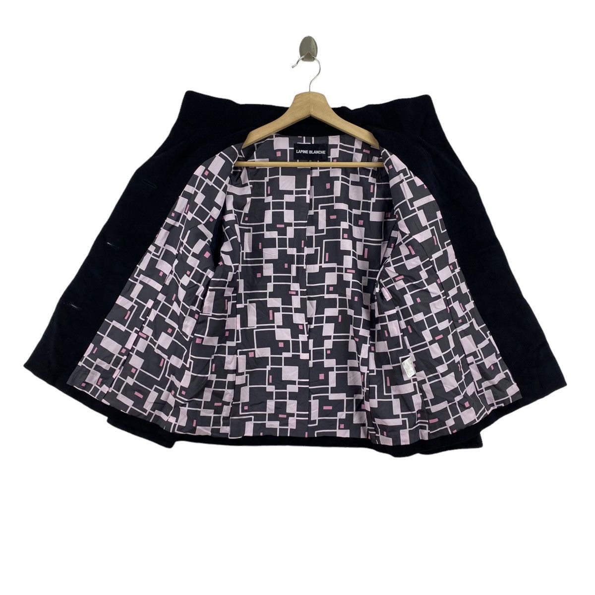 Other LAPINE BLANCHE Overprint Black Blazer Coat Size M / US 6-8 / IT 42-44 - 3 Thumbnail