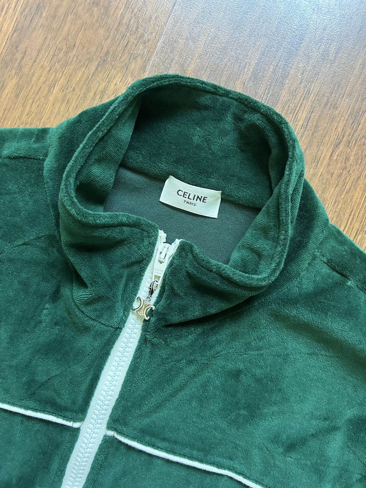 Celine Celine Paris Velour Sweat Zip Hoodie Luxury Style Men’s Sz M Size US M / EU 48-50 / 2 - 6 Thumbnail