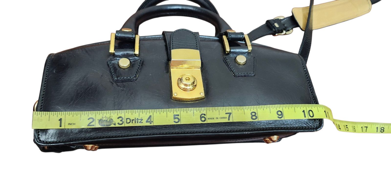 Other Francesco Rogani Black Leather Structured Handbag Gold Size ONE SIZE - 15 Thumbnail