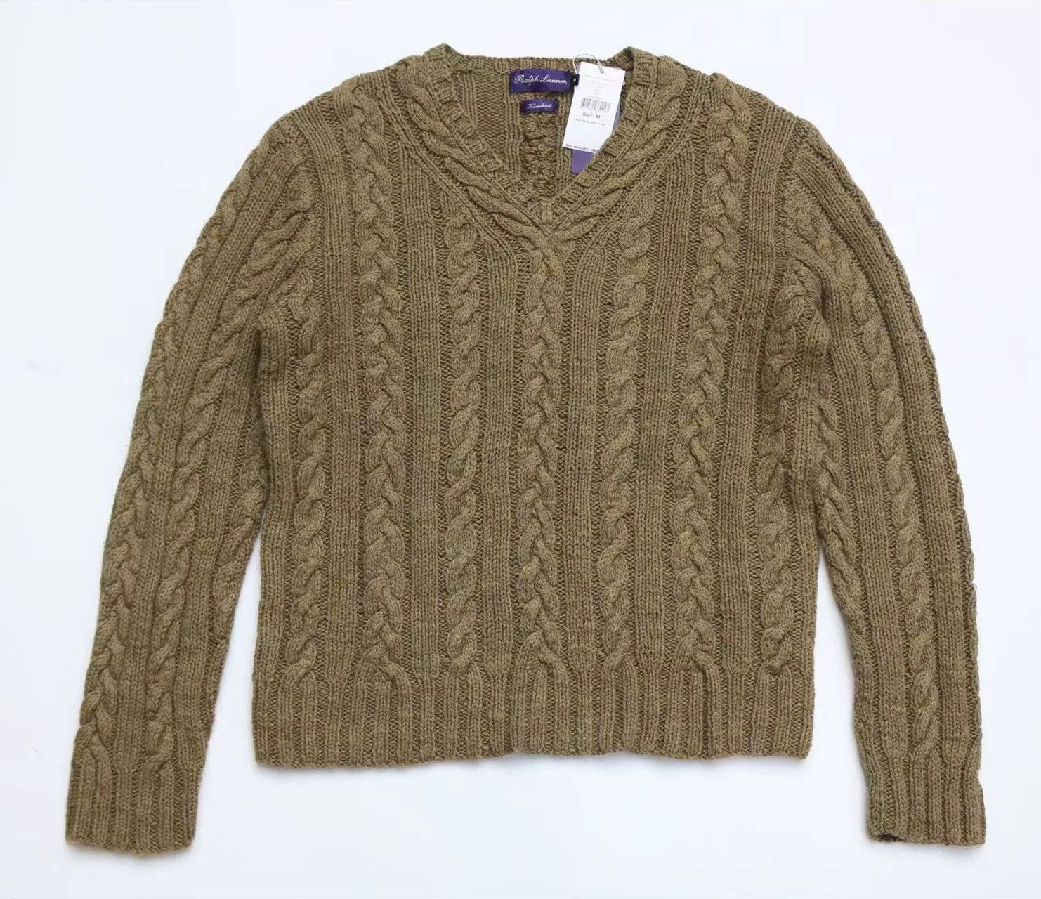 Ralph Lauren Purple Label Ralph Lauren Purple Label Cable V-Neck Sweater Size US M / EU 48-50 / 2 - 1 Thumbnail