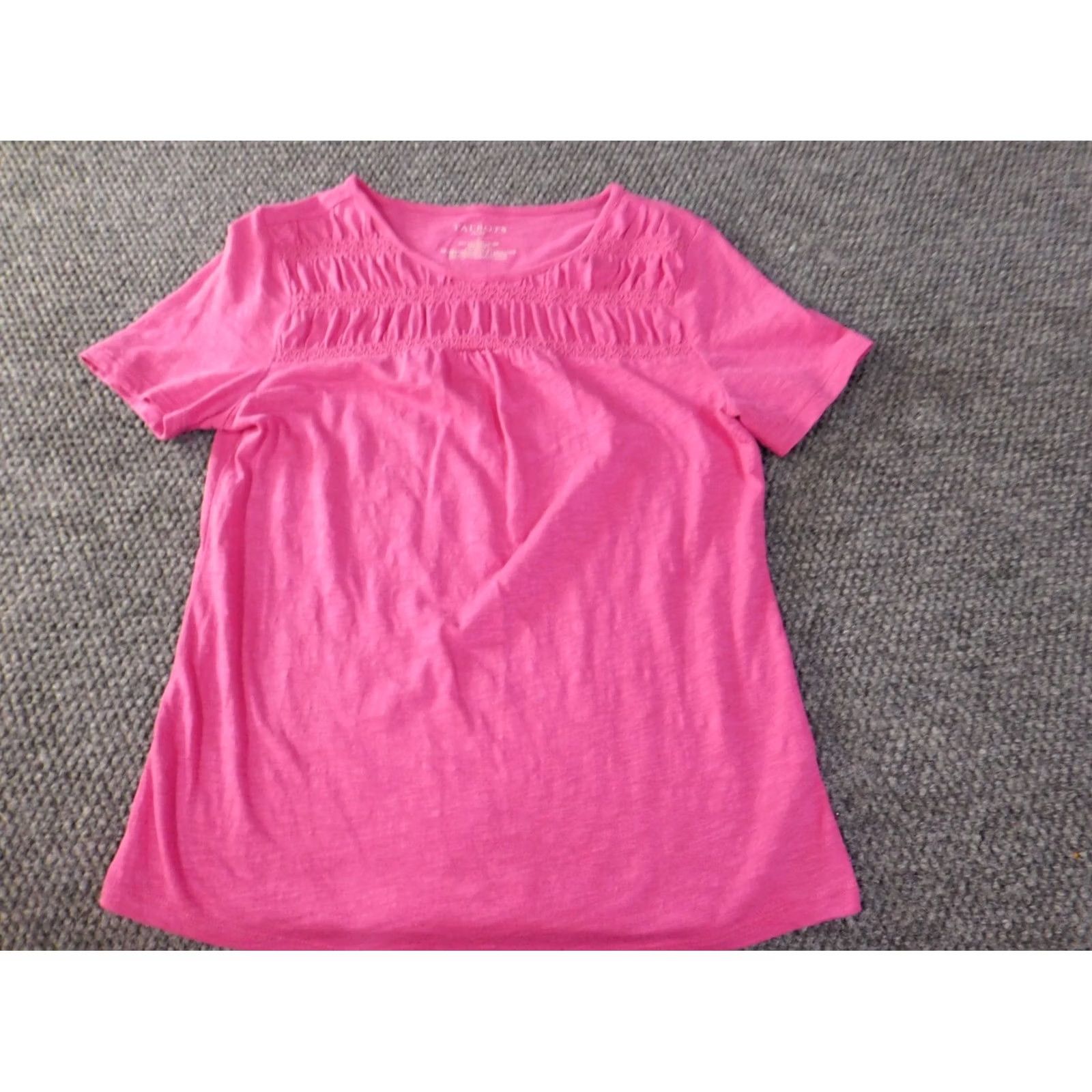 Talbots Talbots Womens PS Petites Pink Modal Stretch Top Blouse Crew Neck Short Sleeve Cotton Size S / US 4 / IT 40 - 3 Thumbnail