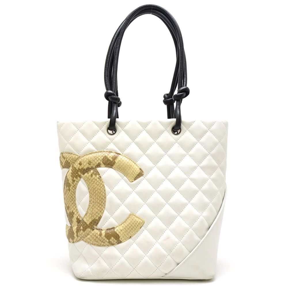 Chanel Chanel Cambon Line Tote Bag Lambskin Python White | Grailed