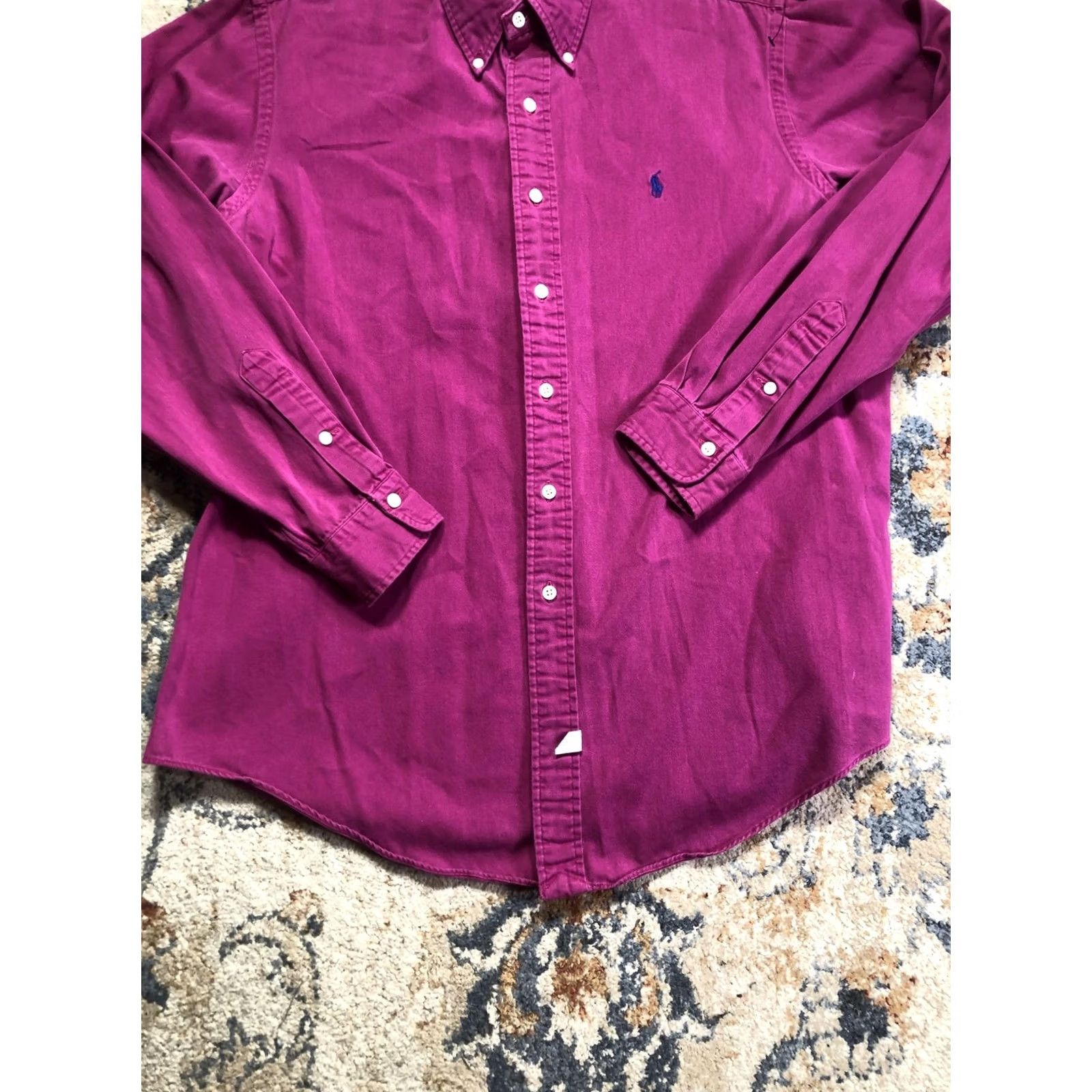 Ralph Lauren Ralph Lauren Shirt Mens Large Purple Solid Twill Long Sleeve Button Down Pony Size US L / EU 52-54 / 3 - 5 Thumbnail