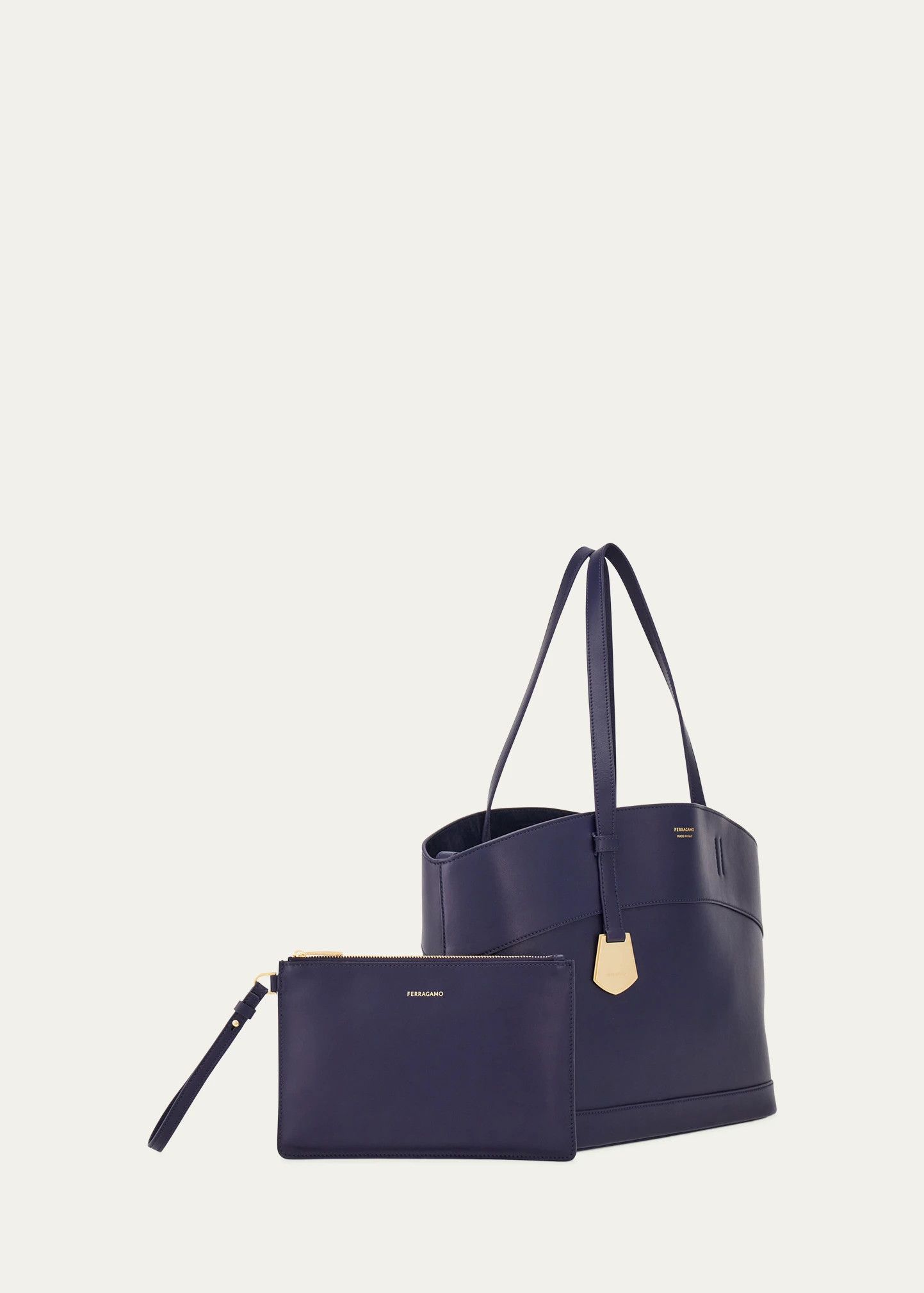 Salvatore Ferragamo o1s1rm0924 Size: OS / Charming Tote Bag in Navy Blue Size ONE SIZE - 5 Thumbnail