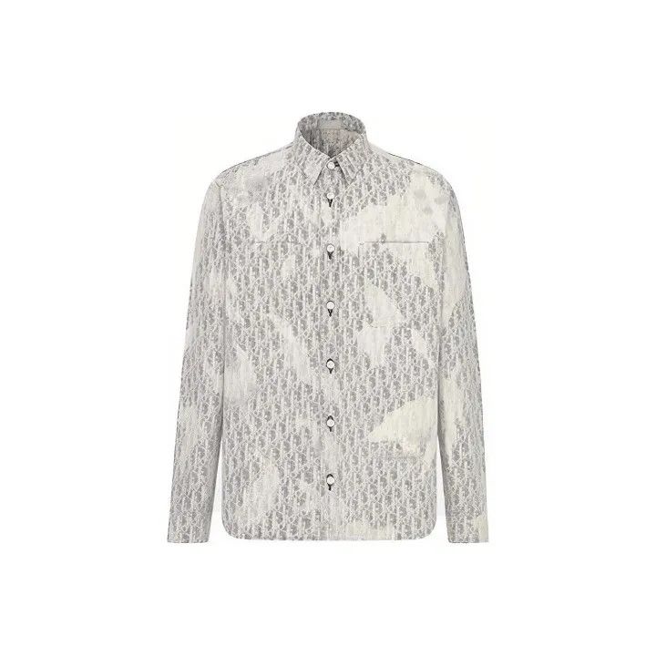 Dior Dior FW21 Oblique Loose Long Sleeve Shirt 0079 Size US M / EU 48-50 / 2 - 1 Thumbnail