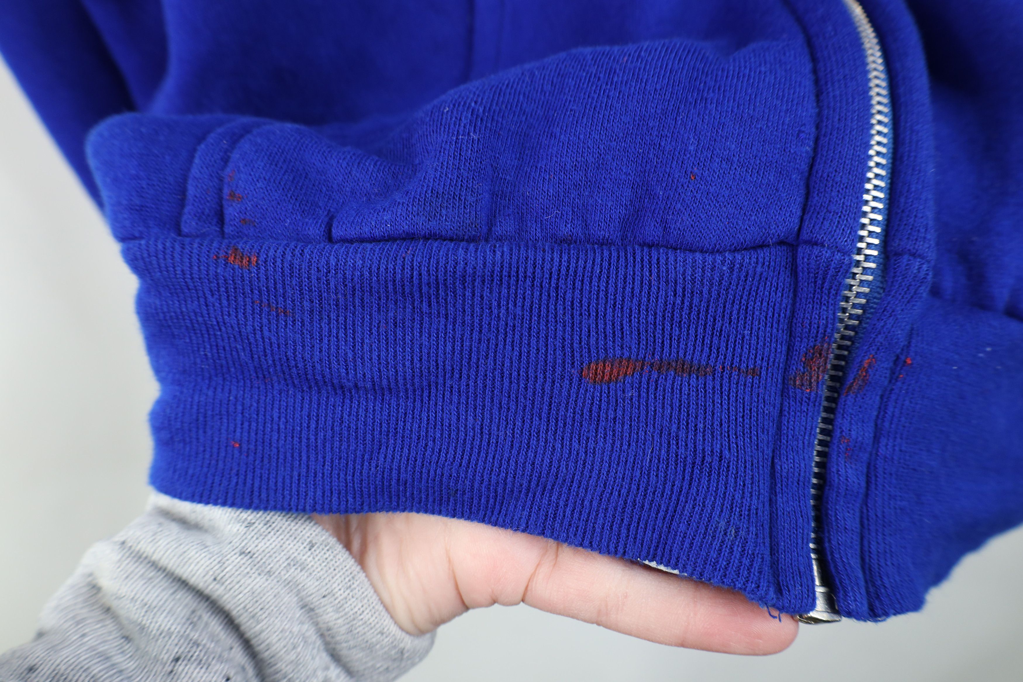 Vintage Vintage 70s Streetwear Blank Full Zip Hoodie Sweatshirt Blue Size US XL / EU 56 / 4 - 5 Thumbnail