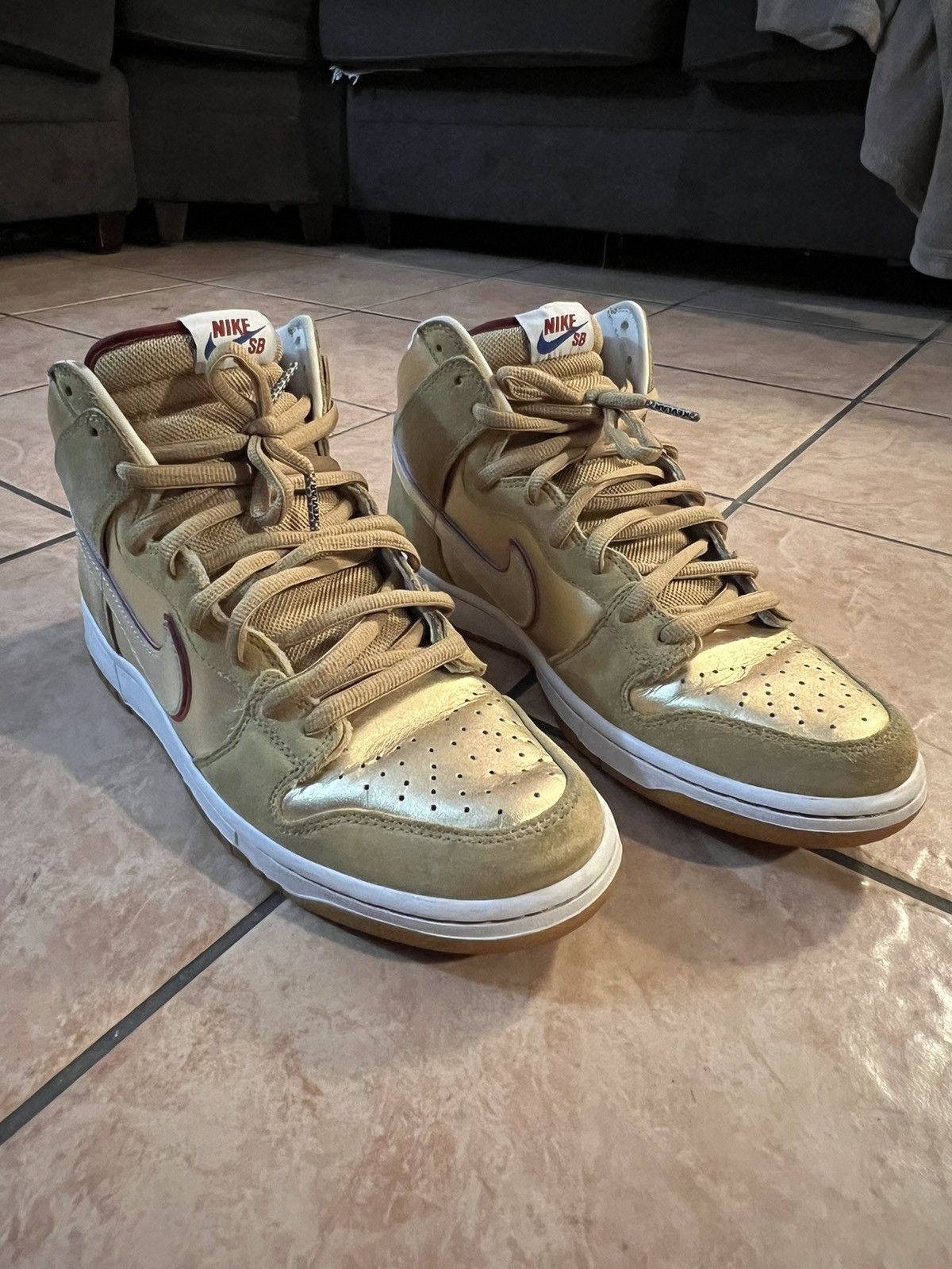image of Nike Sb Premium Koston Shoes in Gold, Men's (Size 10)