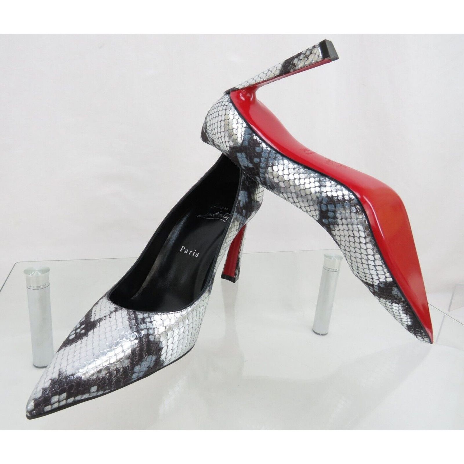 Christian Louboutin CONDORA 85 METALLIC SNAKE LEATHER POINTED TOE PUMPS 39.5 Size US 9.5 / IT 39.5 - 9 Thumbnail