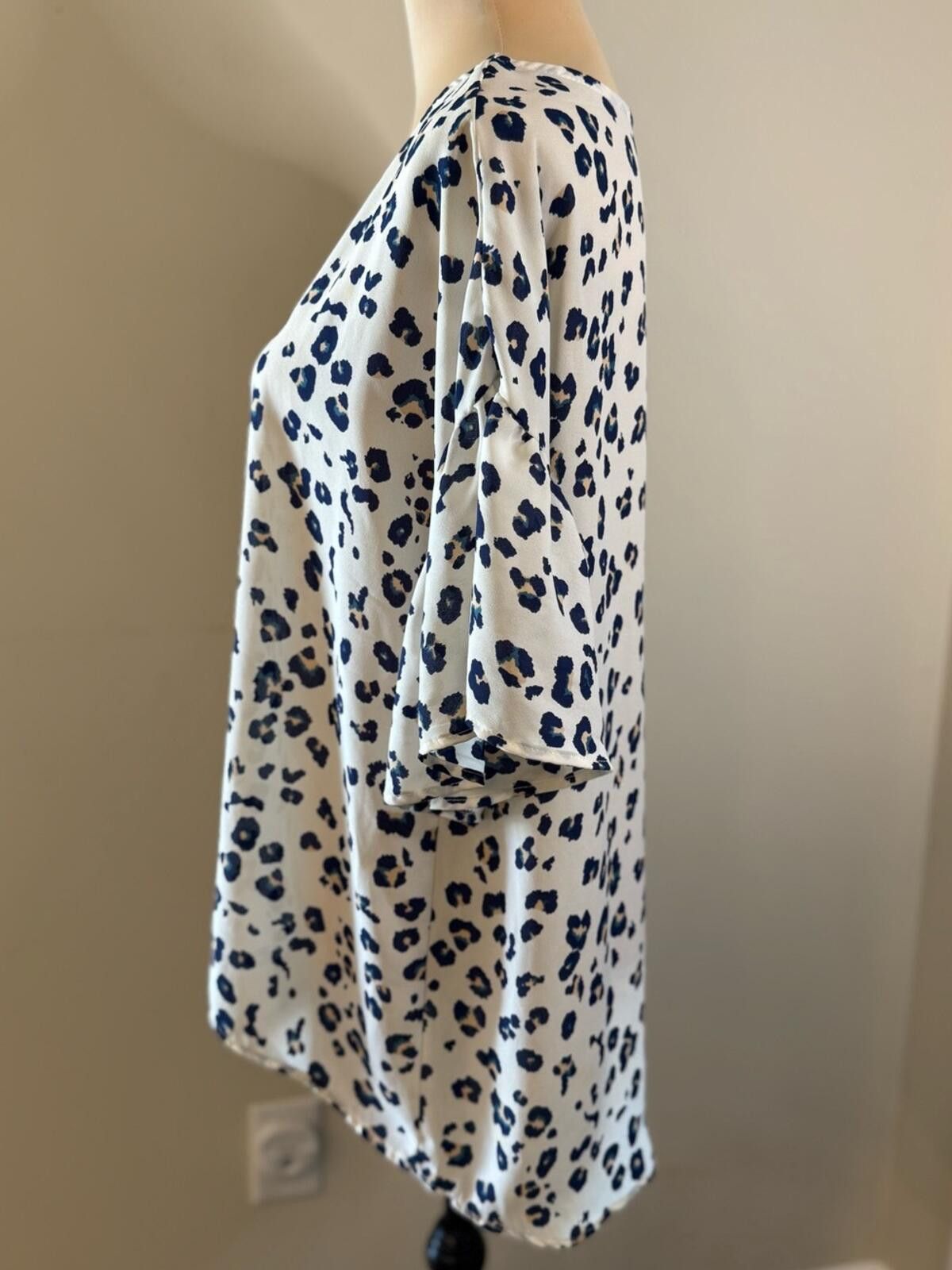 Other Red Lolly boho leopard print top white blue tan black SZ SM Size S / US 4 / IT 40 - 3 Thumbnail